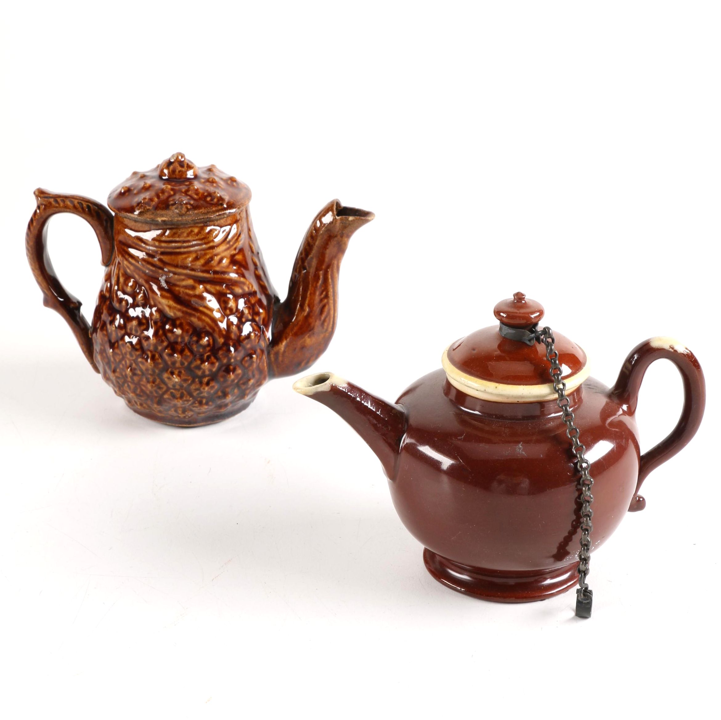 Vintage Brown Glazed Teapots