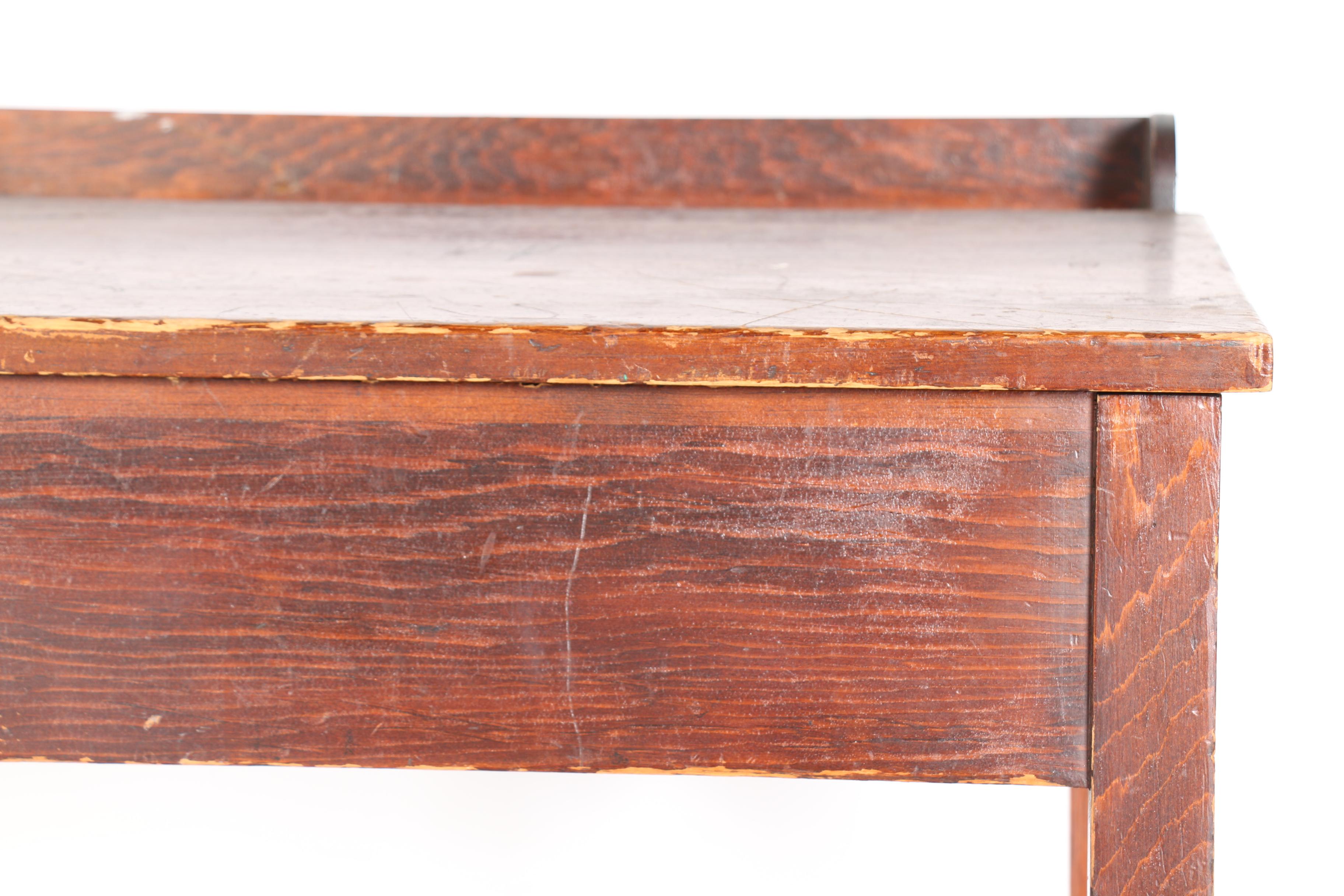 Vintage Hinged-Lid School Desk