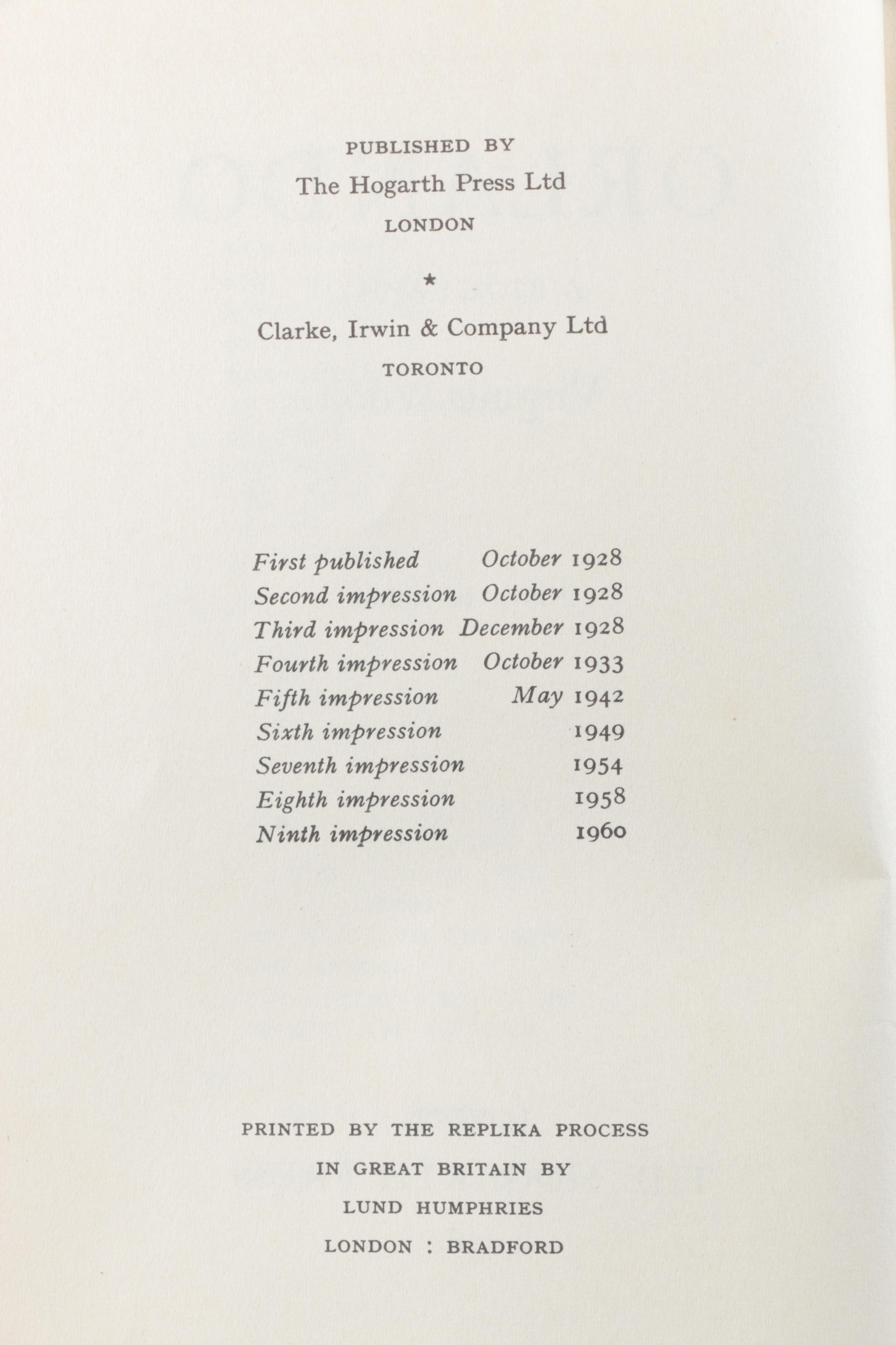 1960 "Orlando" by Virginia Woolf