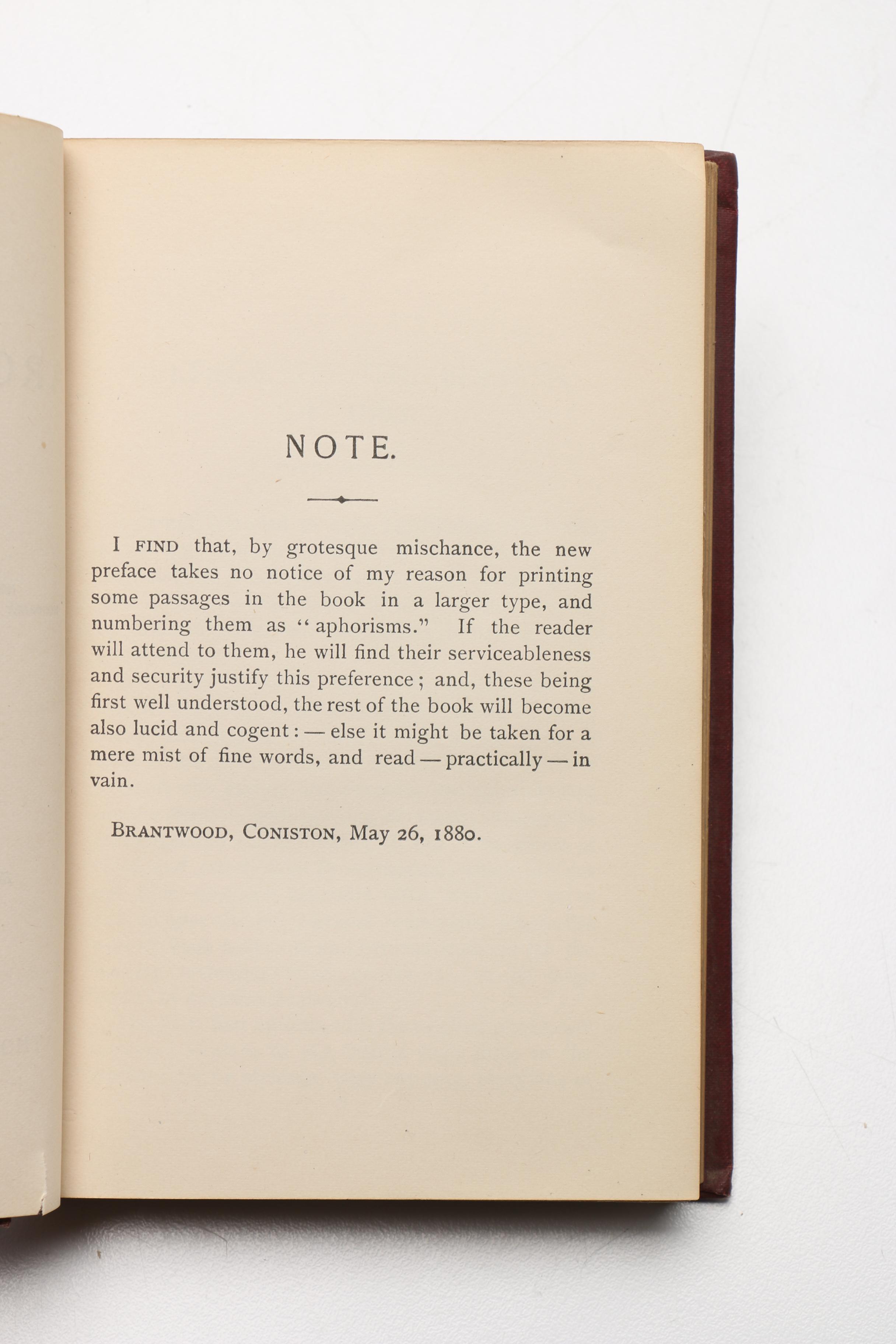 1880 "The Seven Lamps of Architecture" by John Ruskin, LL.D