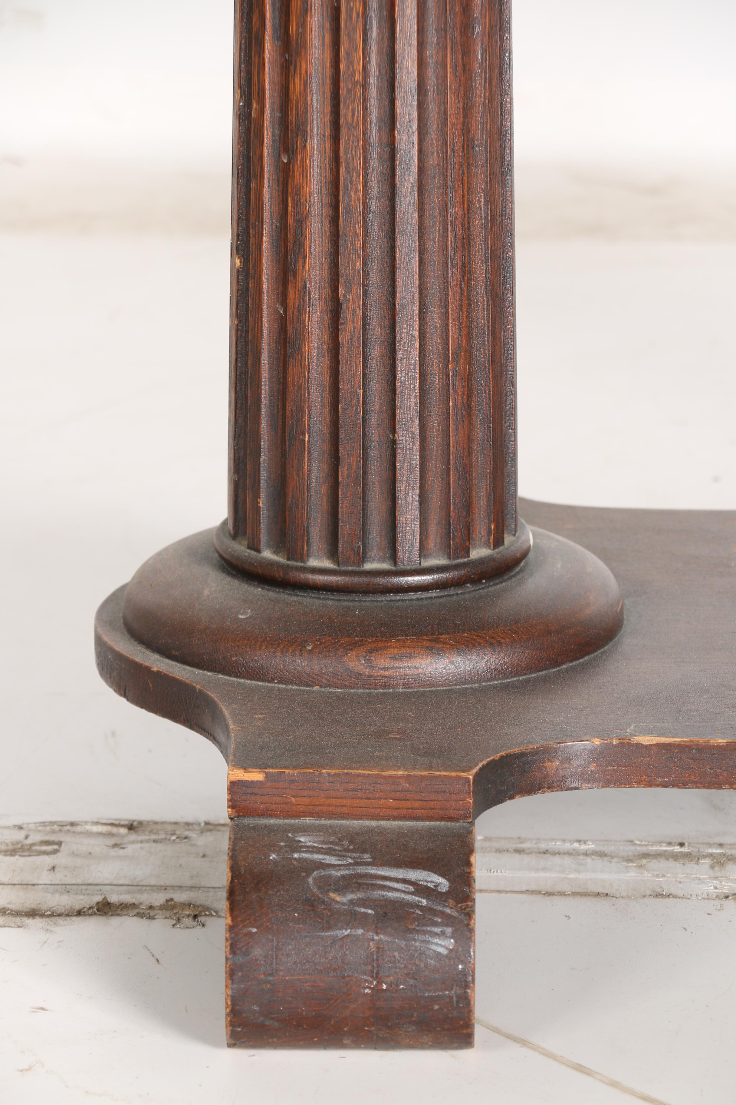 Circa 1900 Empire Style Oak Library Table