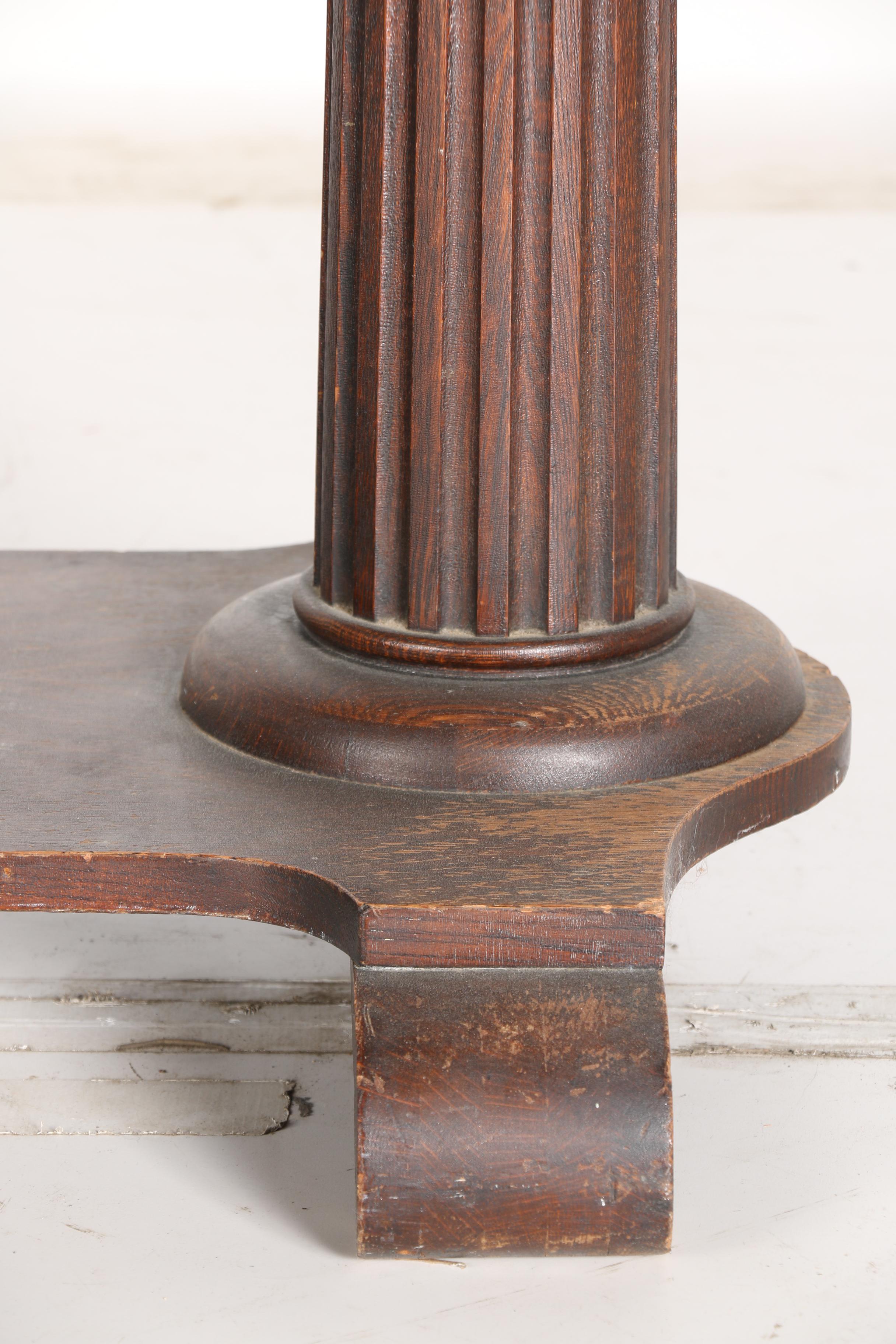 Circa 1900 Empire Style Oak Library Table