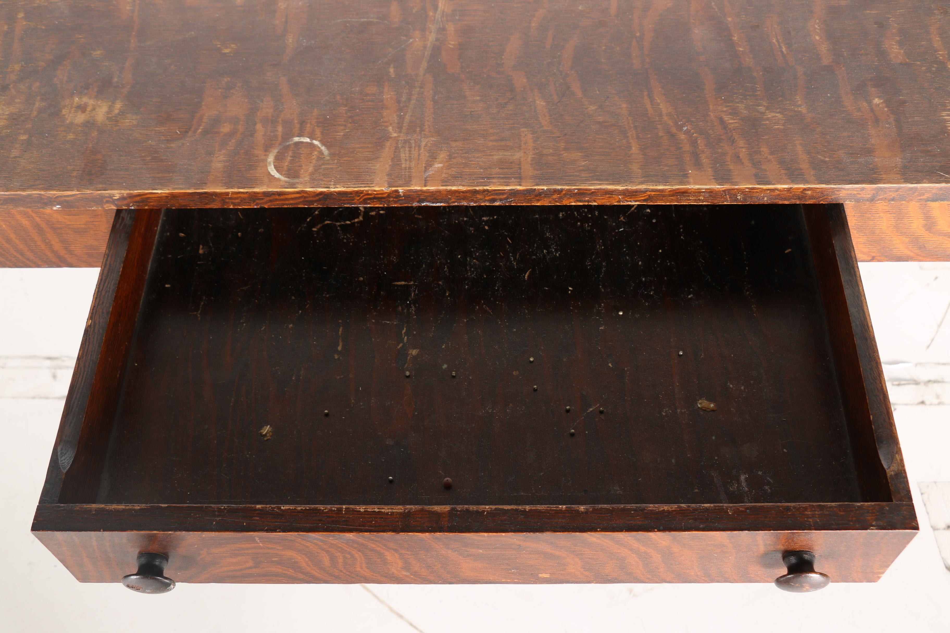 Circa 1900 Empire Style Oak Library Table