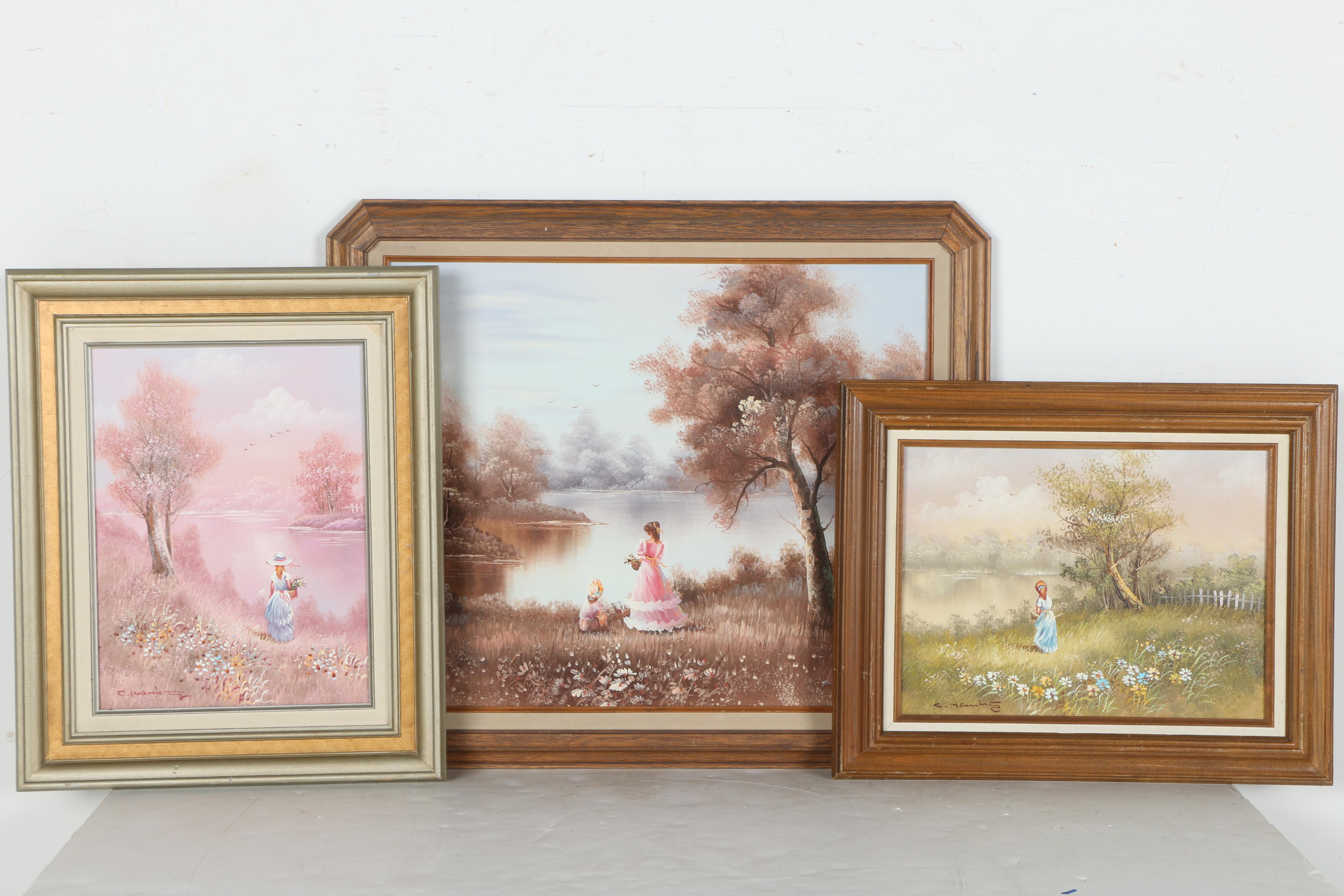 Oil on Canvas Pastoral Landscape Paintings