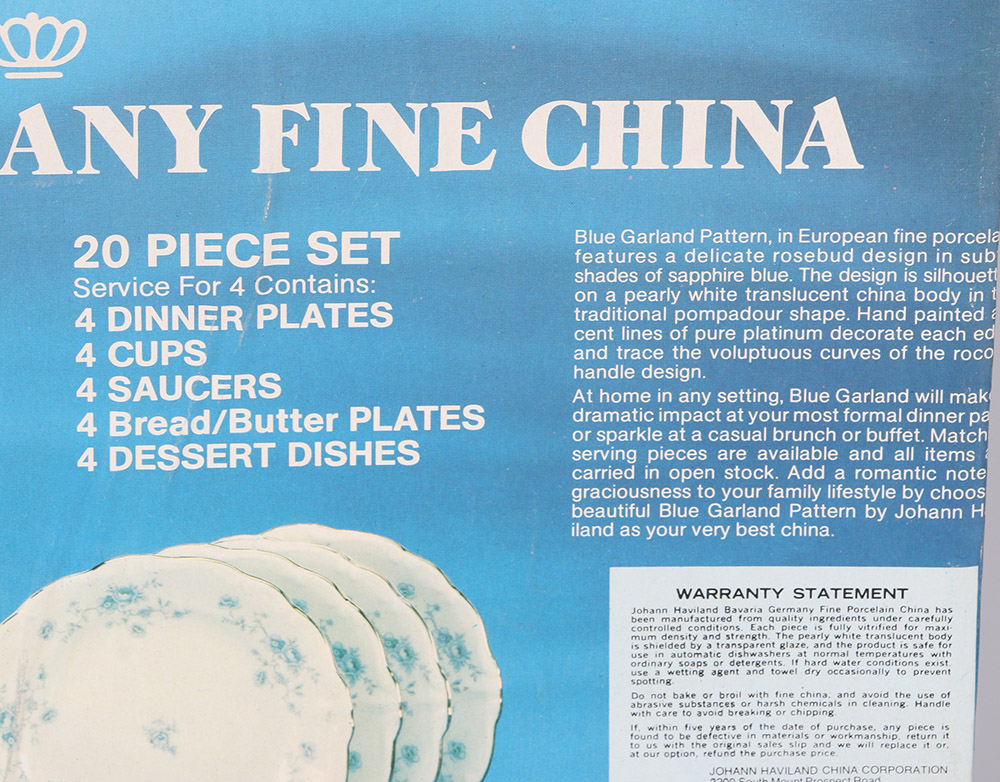 Johann Haviland "Blue Garland" Fine China Set