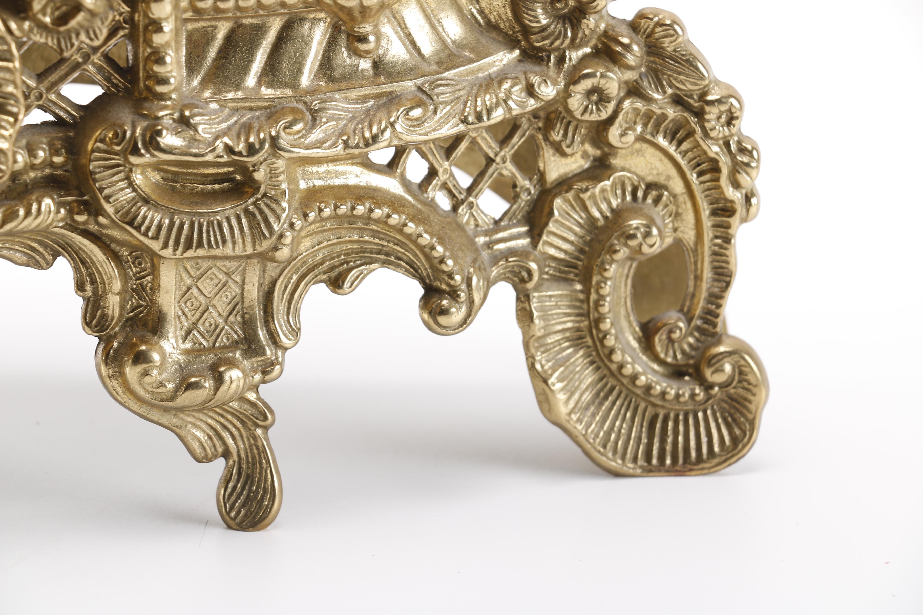 Imperial Rococo-Style Ornate Brass-Tone Franz Hermle Clock