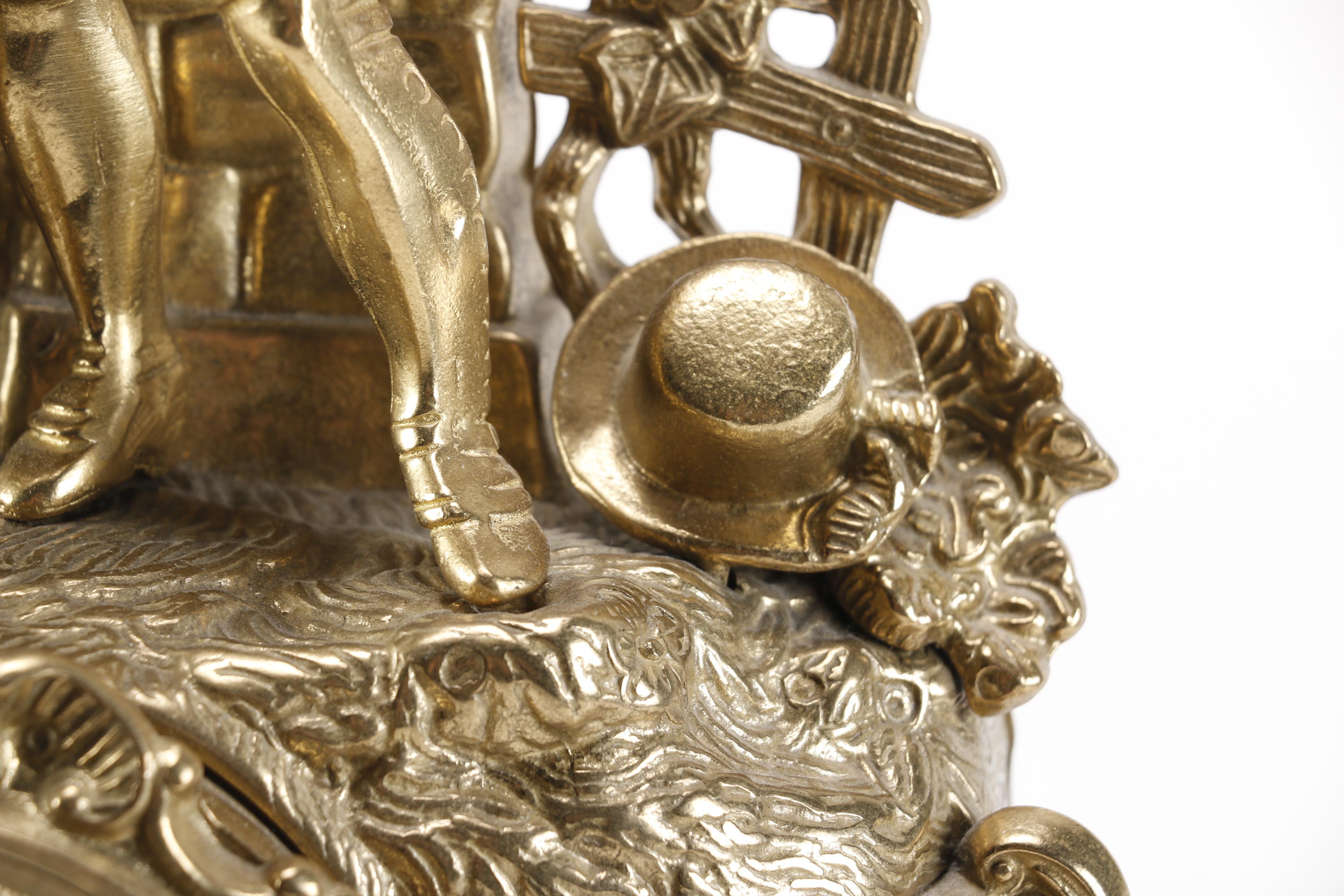 Imperial Rococo-Style Ornate Brass-Tone Franz Hermle Clock