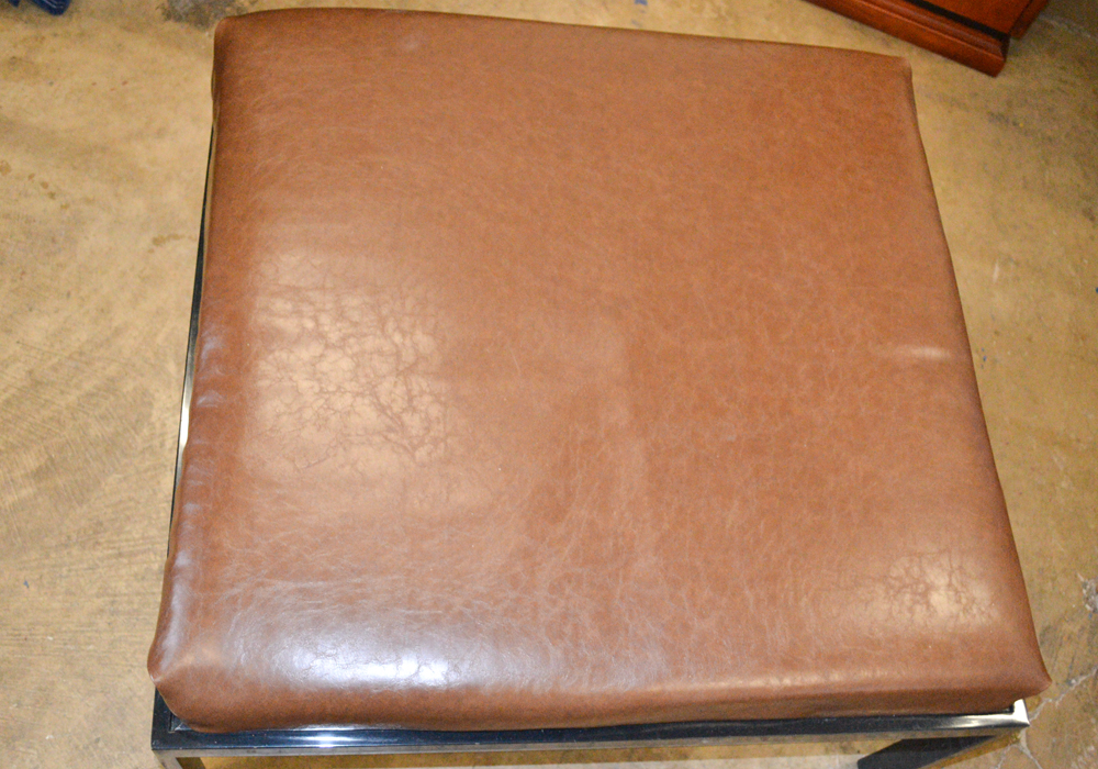 Modern Ottoman With Vinyl Cushion, by DIA Furnishings