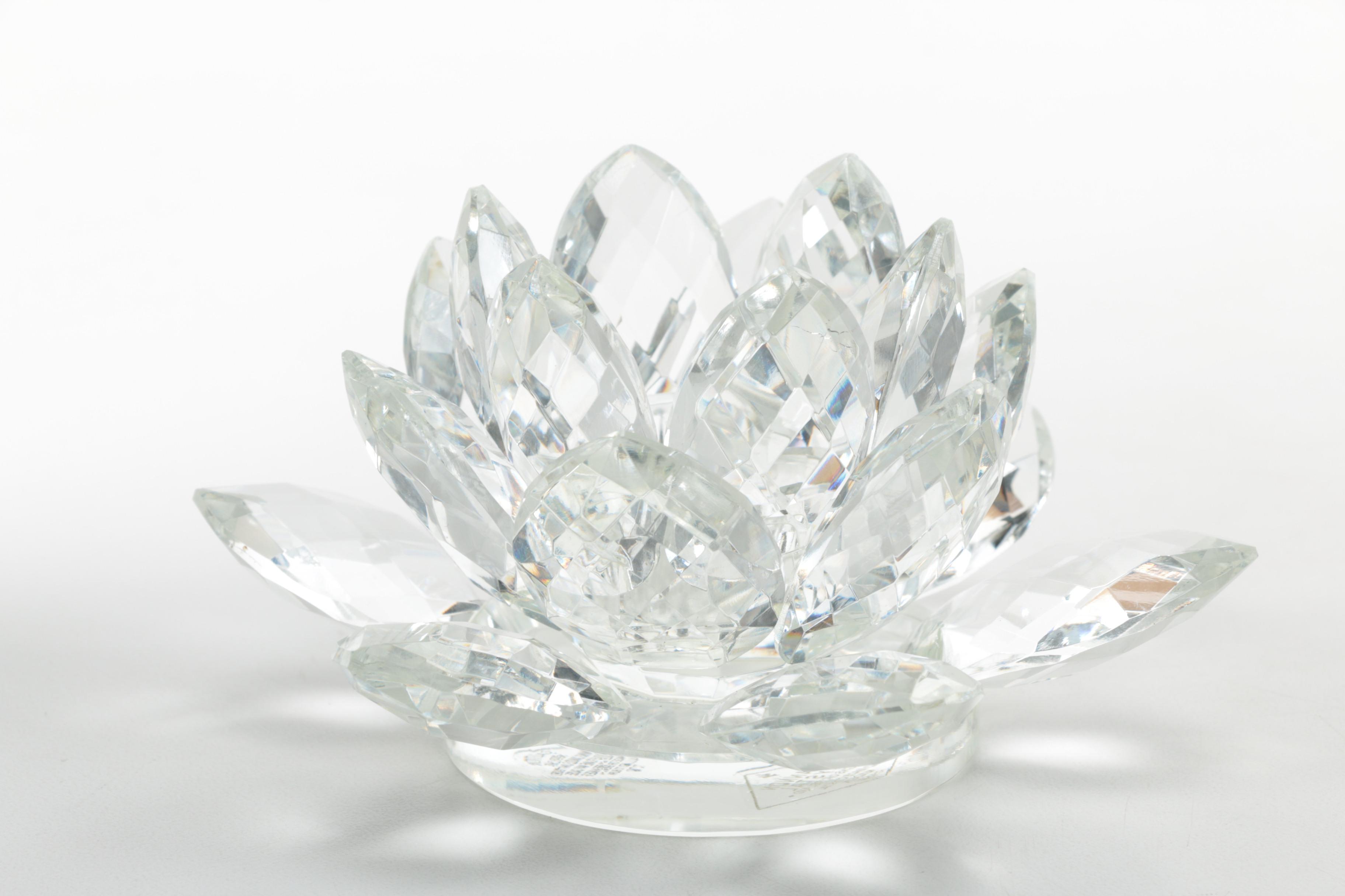Shannon by Godinger Crystal "Lotus" Candle Holders