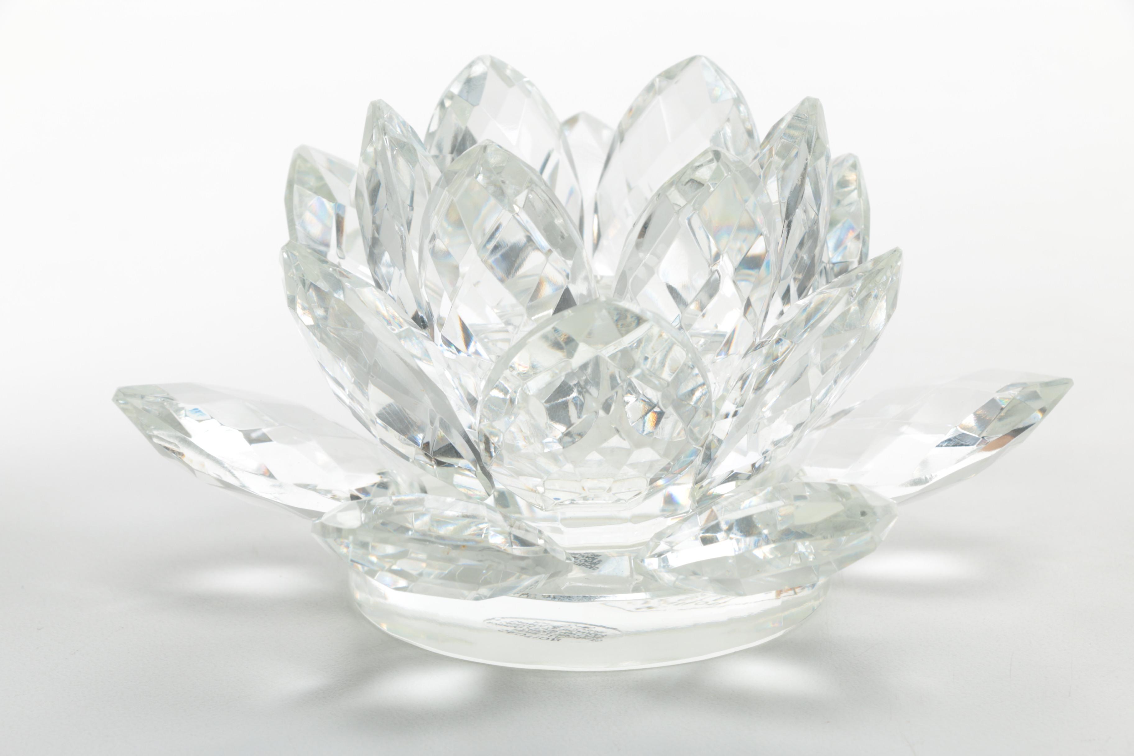 Shannon by Godinger Crystal "Lotus" Candle Holders