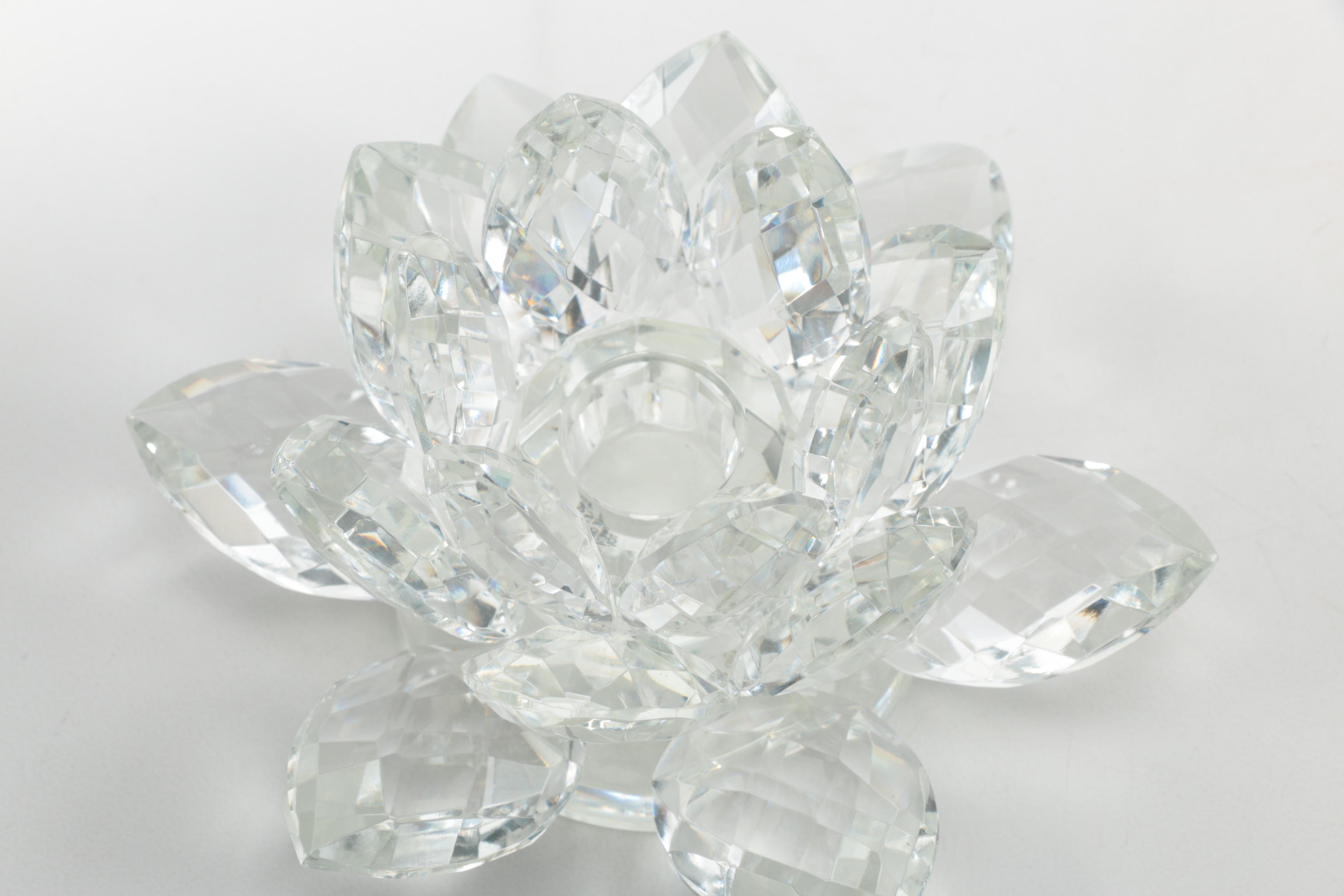 Shannon by Godinger Crystal "Lotus" Candle Holders