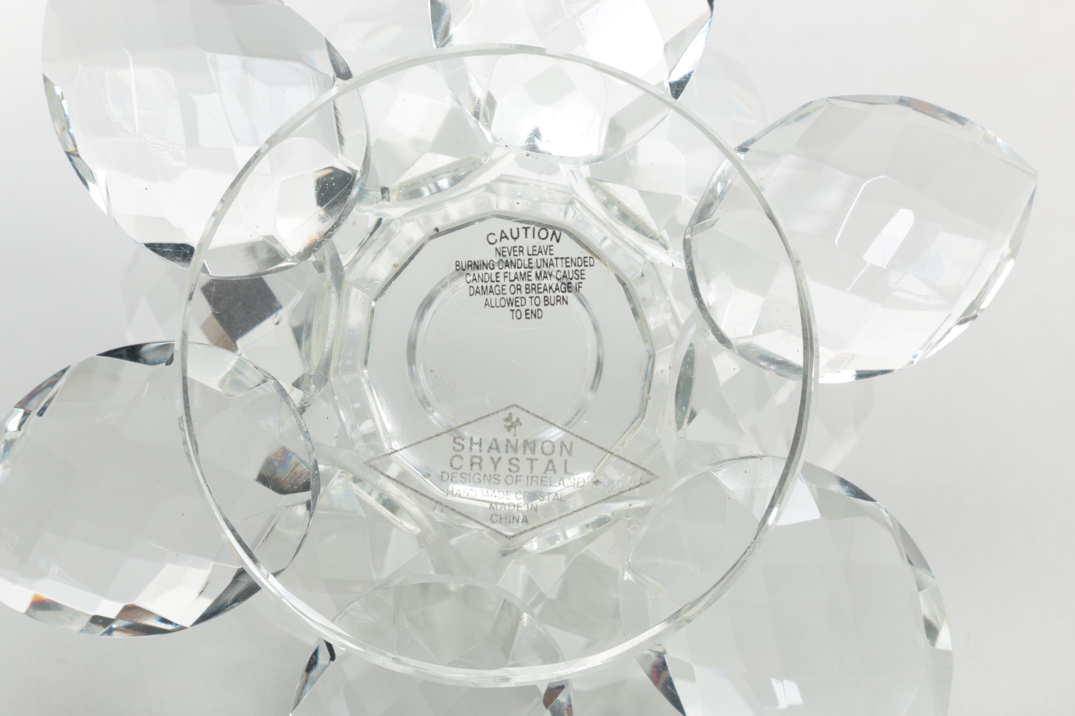 Shannon by Godinger Crystal "Lotus" Candle Holders