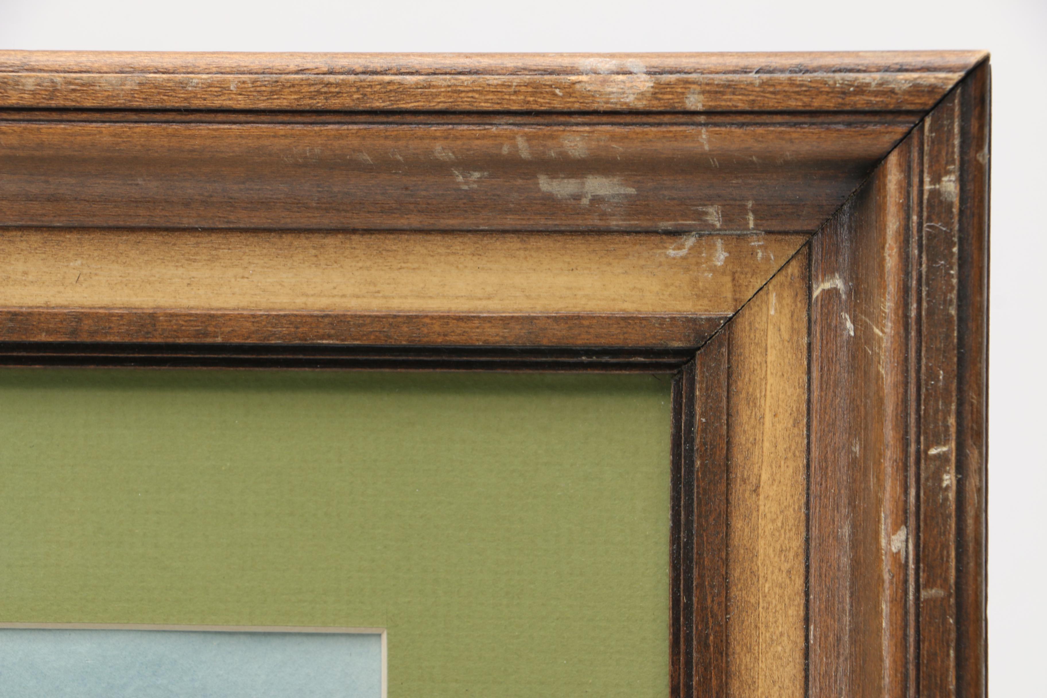 Framed Landscape Watercolor of the Beach