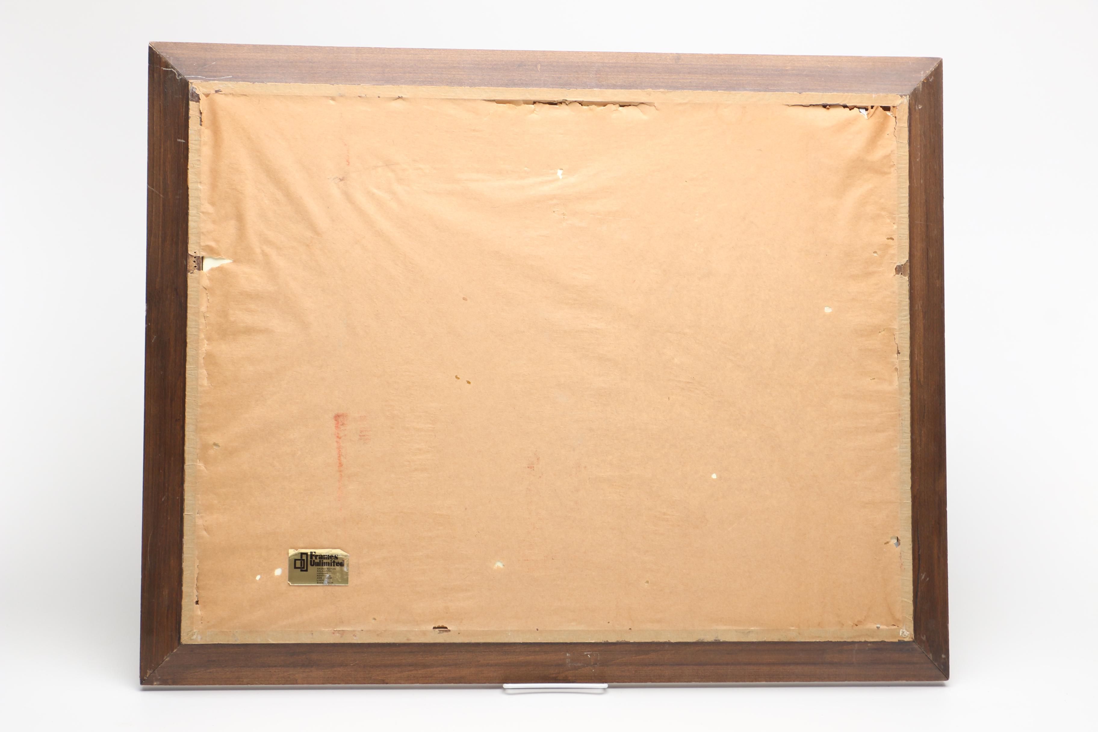 Framed Landscape Watercolor of the Beach