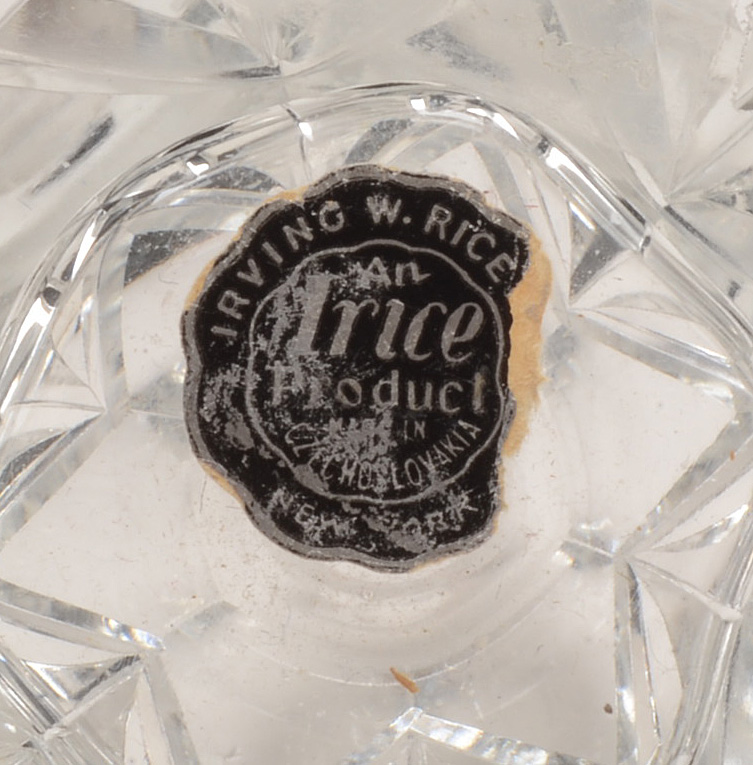 Art Deco Cut and Pressed Glass Perfume Bottles Including Irice