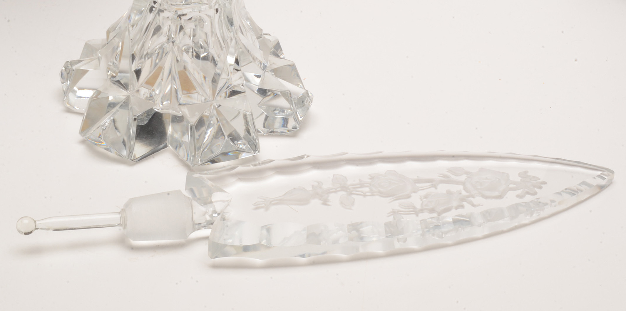 Art Deco Cut and Pressed Glass Perfume Bottles Including Irice