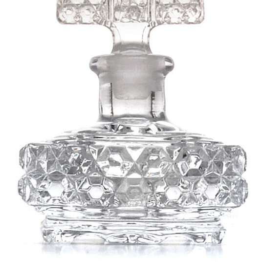 Art Deco Cut and Pressed Glass Perfume Bottles Including Irice