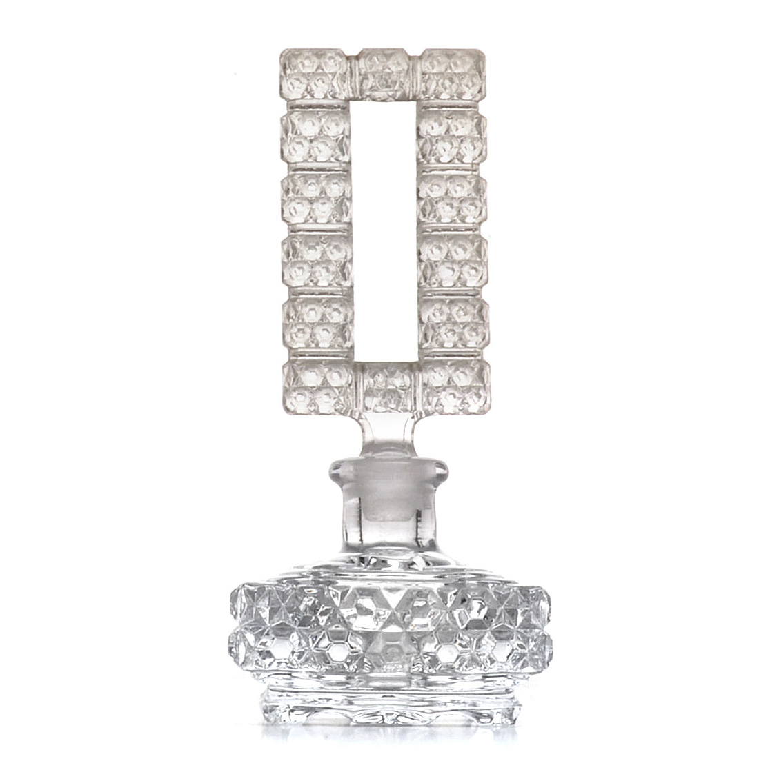 Art Deco Cut and Pressed Glass Perfume Bottles Including Irice