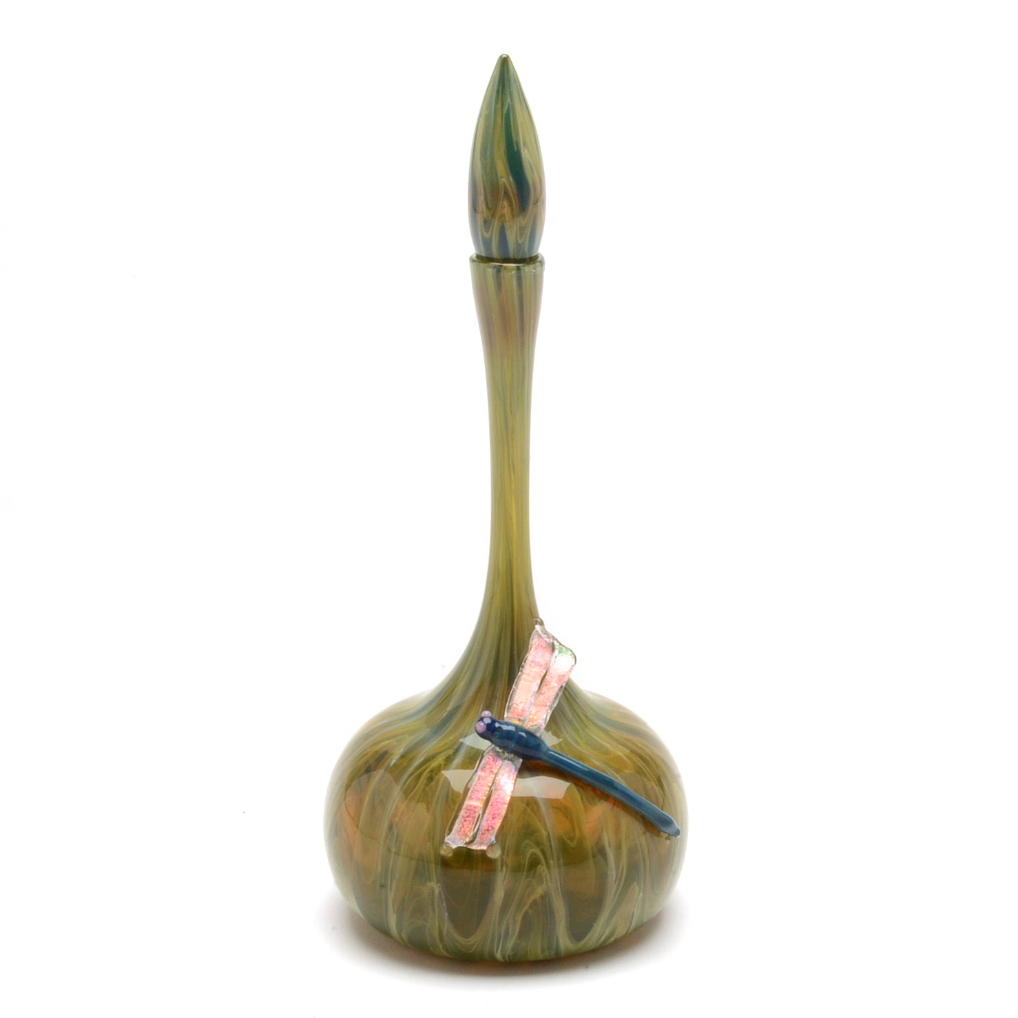 Seth Parks Signed Blown Art Glass Perfume Bottle