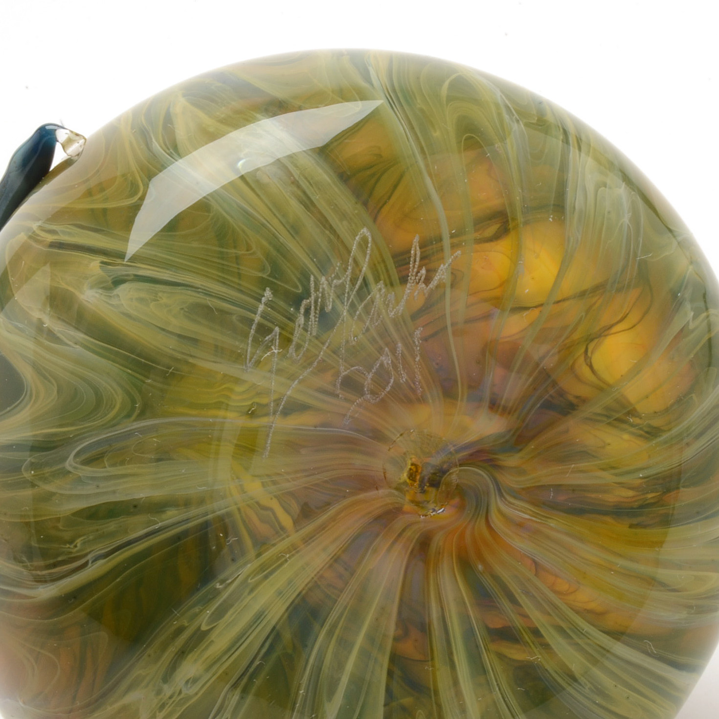 Seth Parks Signed Blown Art Glass Perfume Bottle