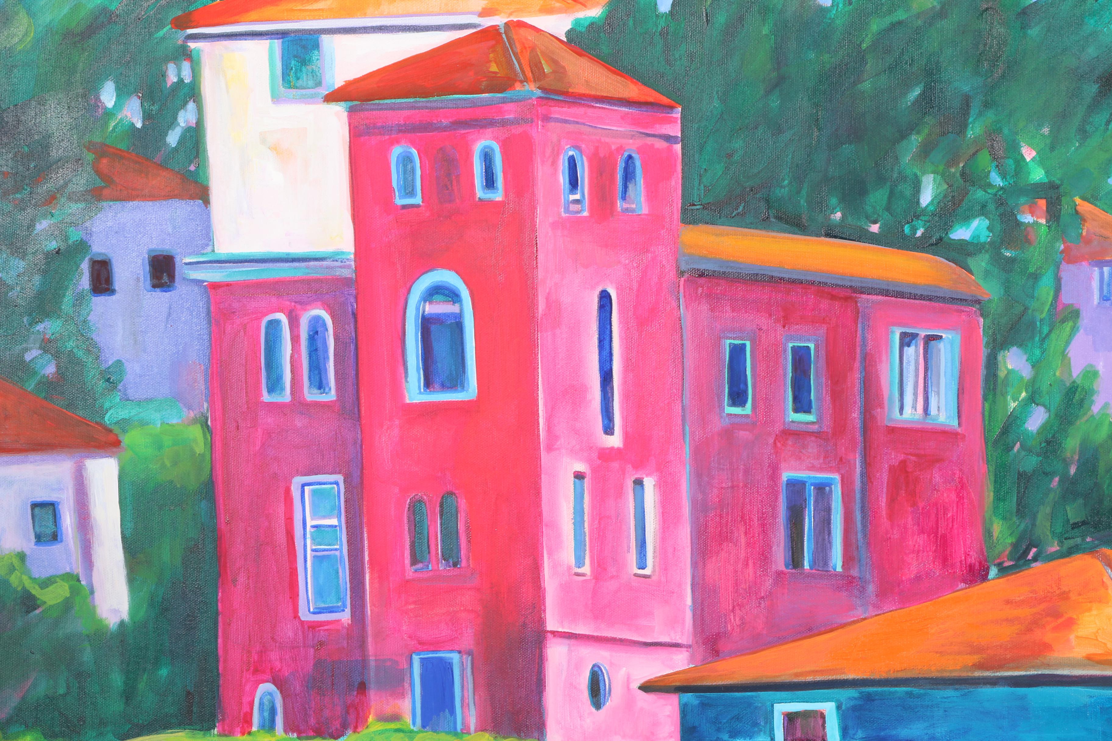 Sue Slater Acrylic Diptych on Canvas "Portofino View"