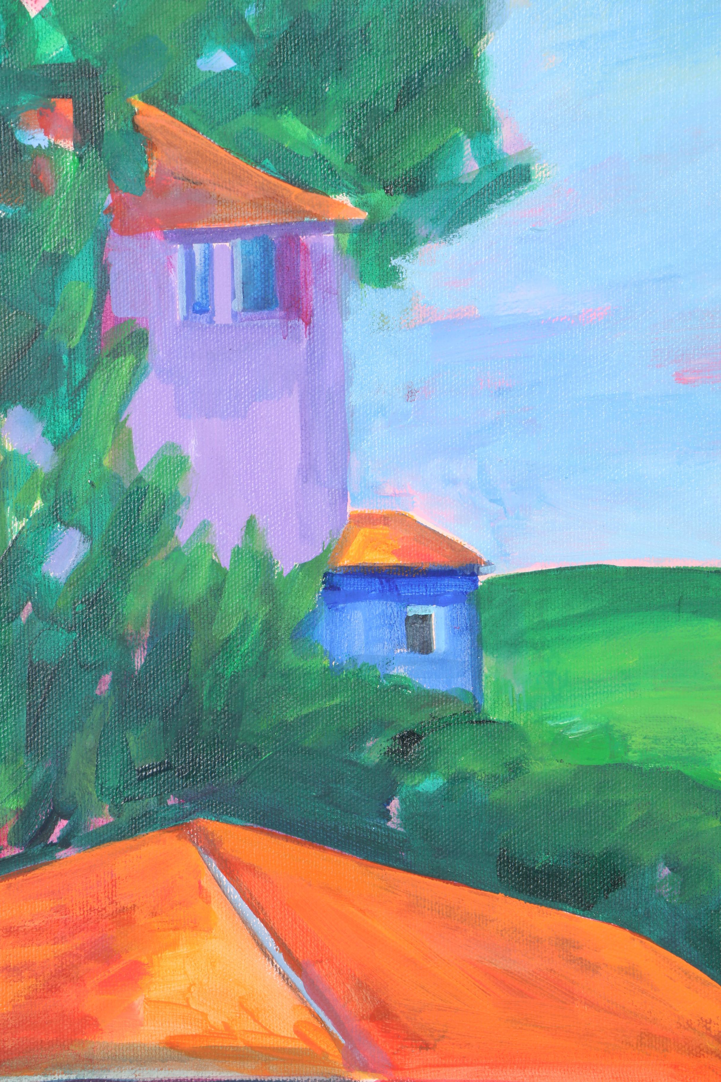 Sue Slater Acrylic Diptych on Canvas "Portofino View"