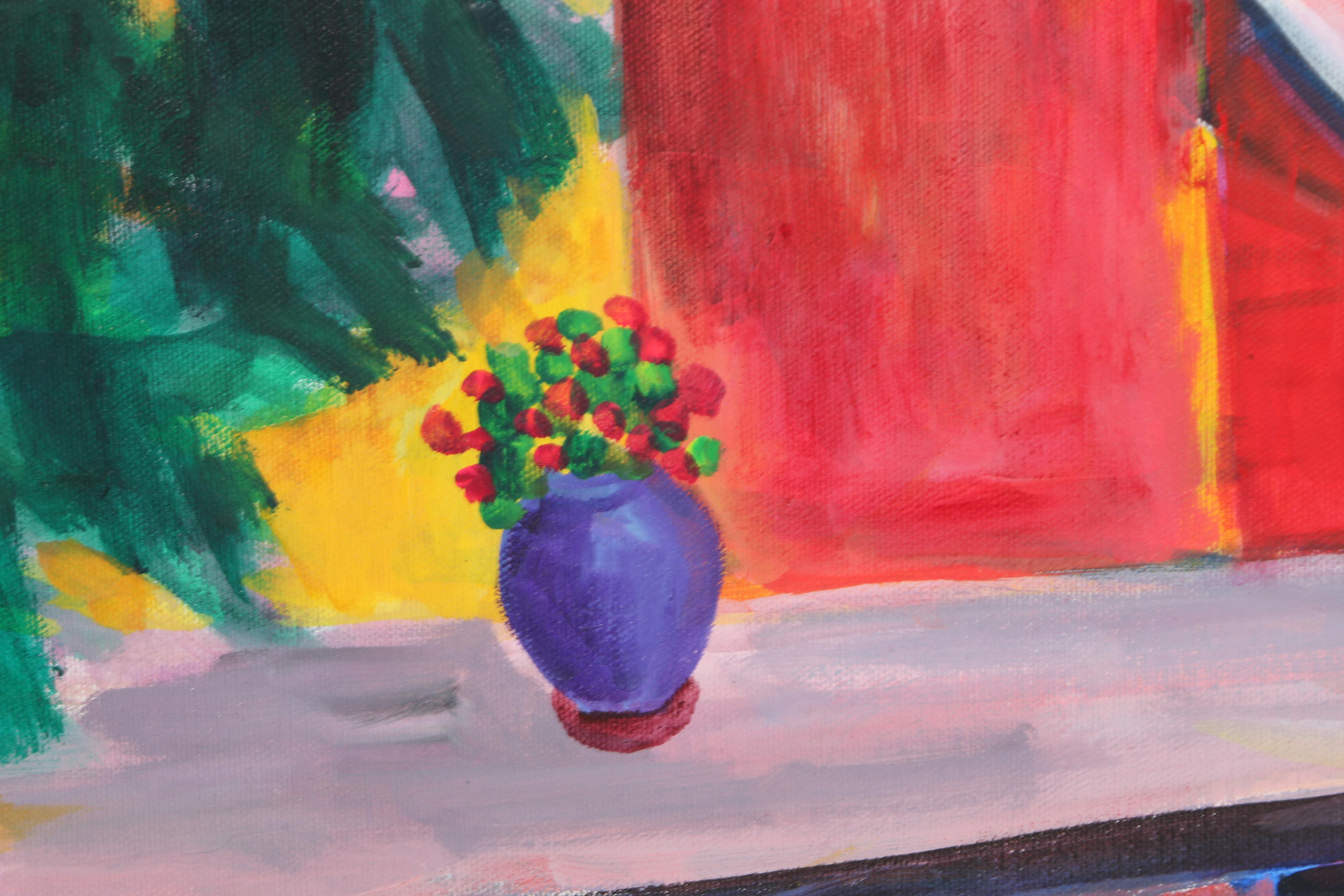 Sue Slater Acrylic Diptych on Canvas "Portofino View"