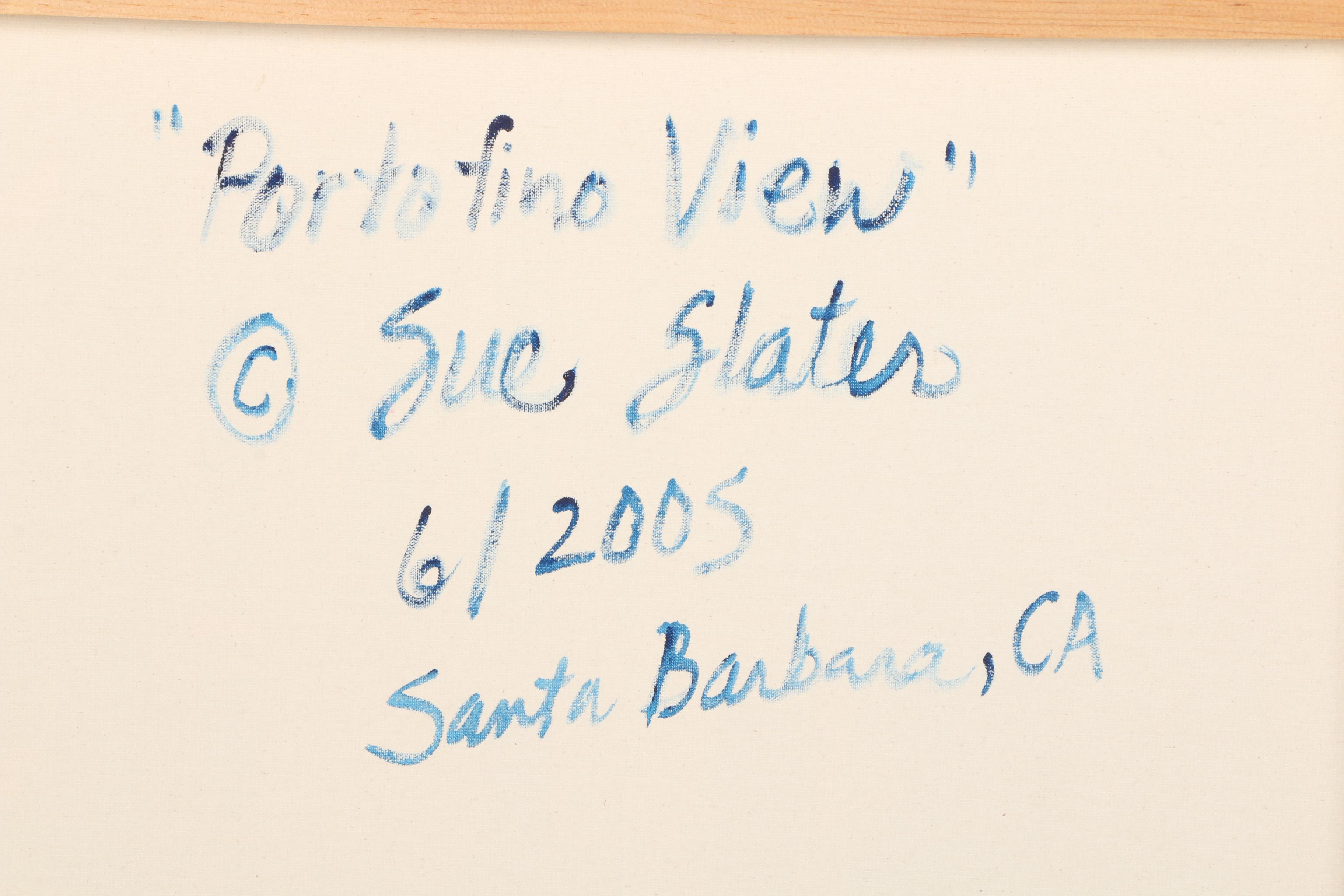 Sue Slater Acrylic Diptych on Canvas "Portofino View"