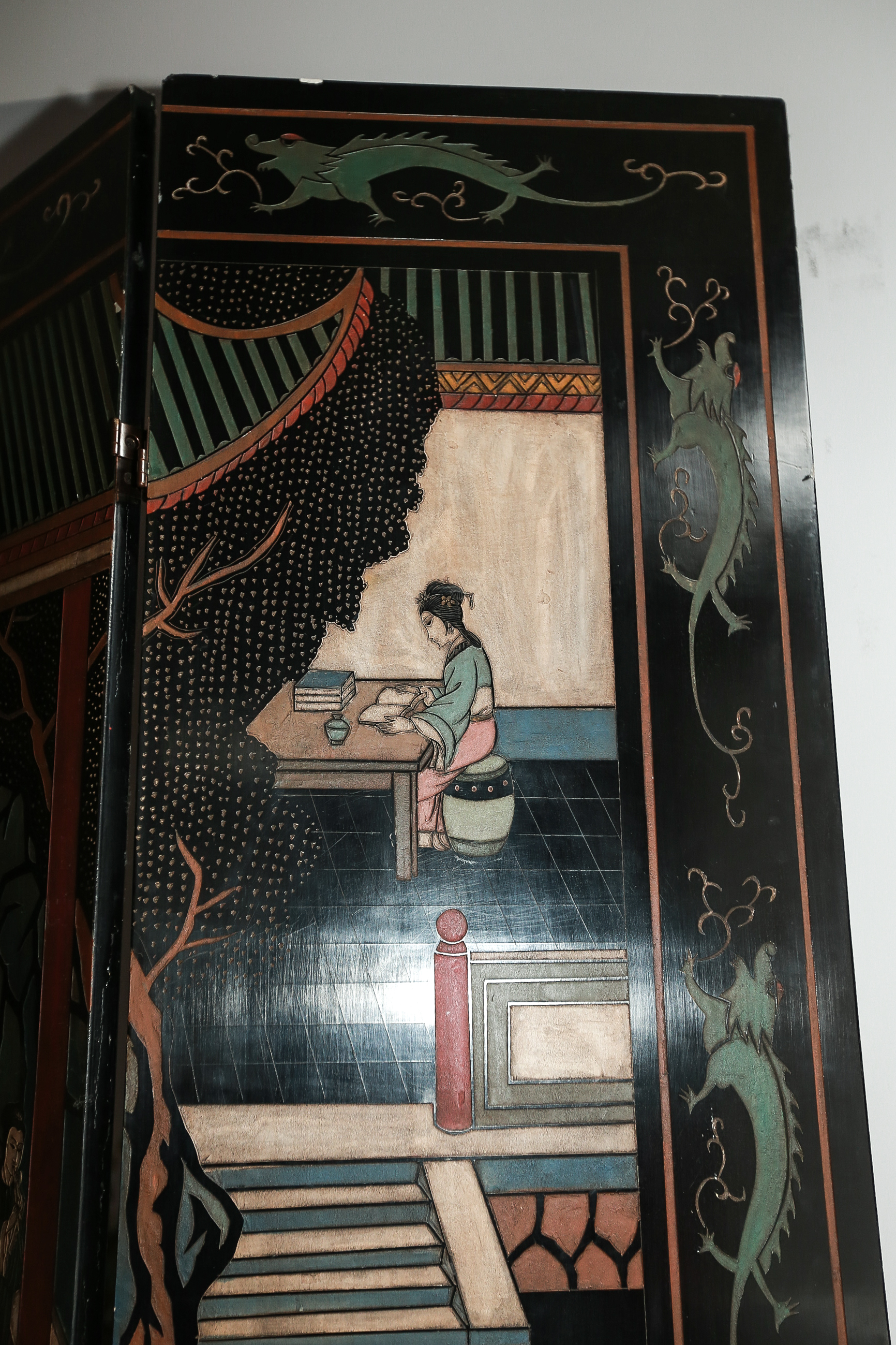 Chinese Coromandel Lacquer Wooden Screens