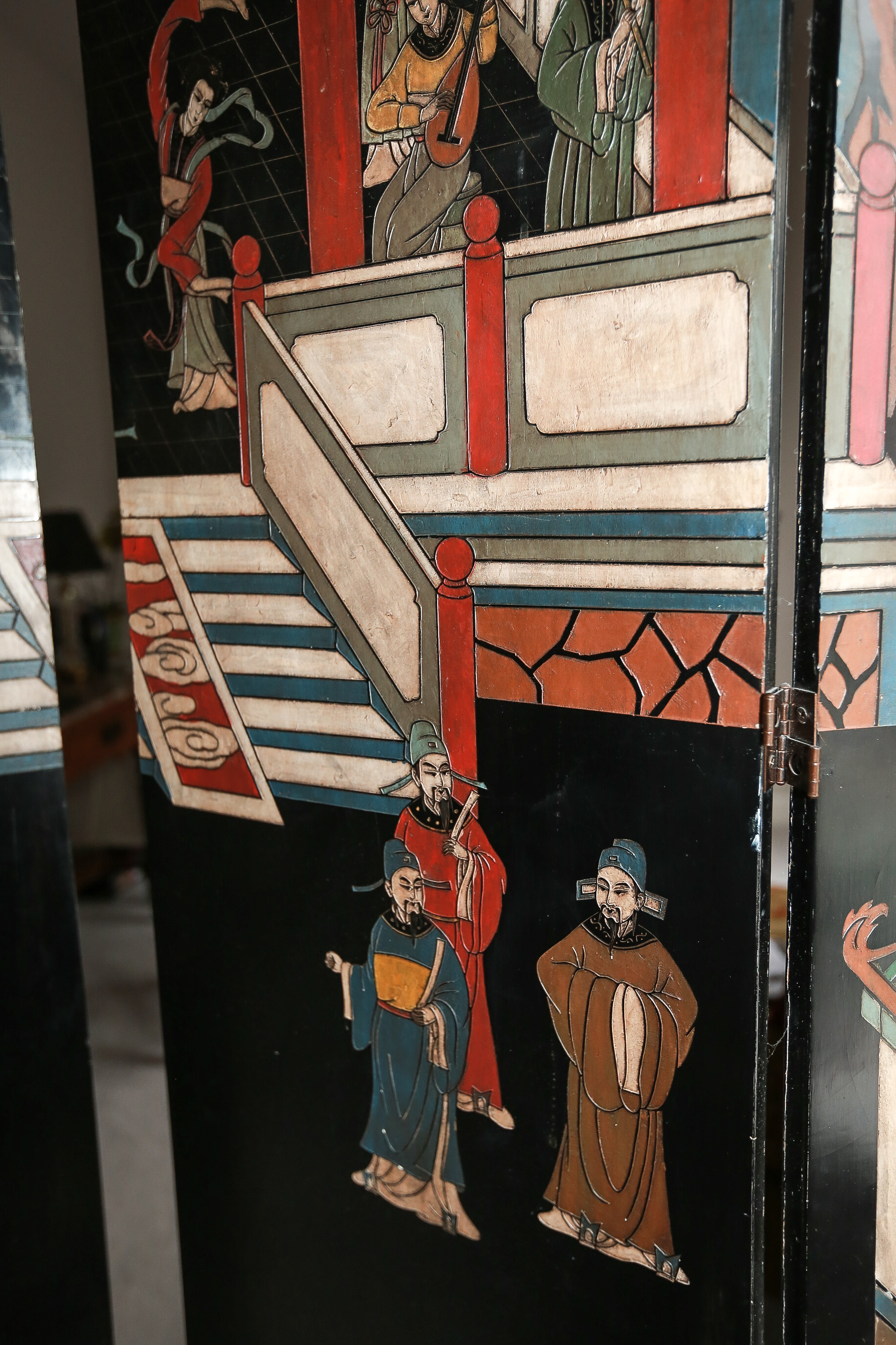 Chinese Coromandel Lacquer Wooden Screens