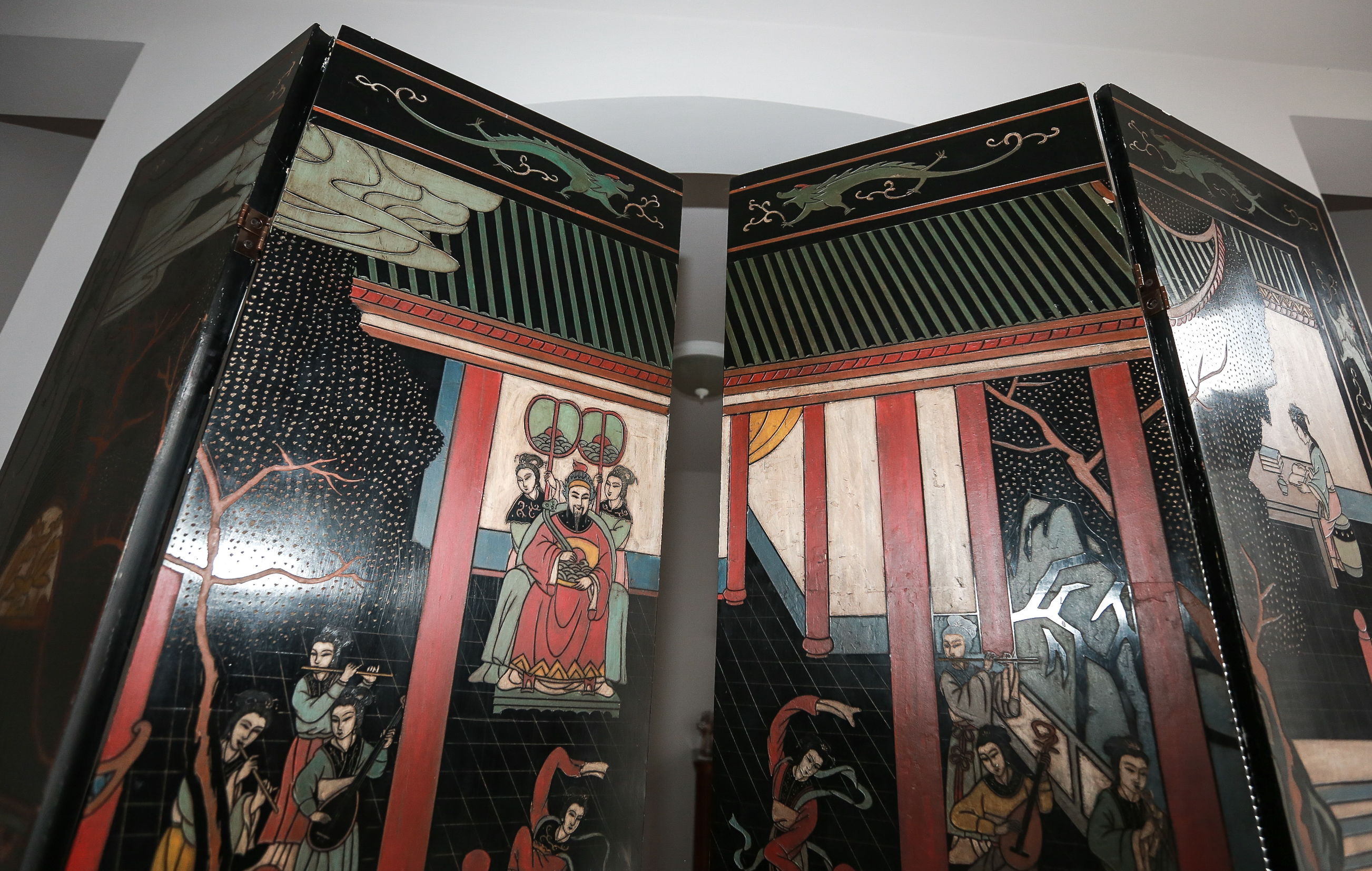 Chinese Coromandel Lacquer Wooden Screens