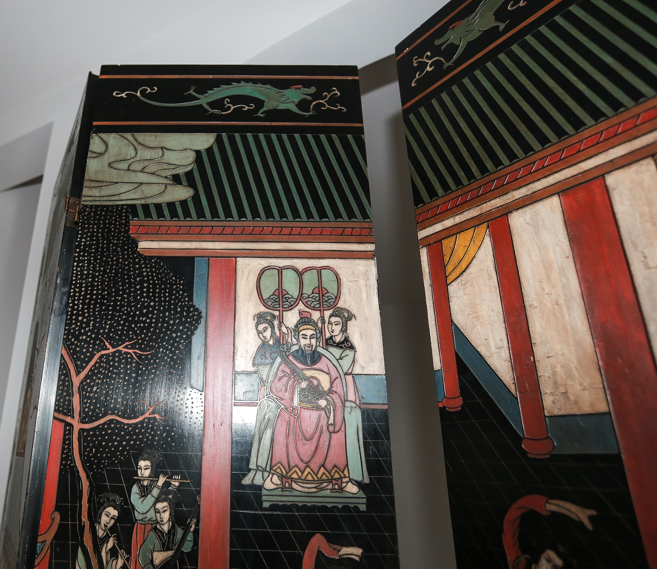 Chinese Coromandel Lacquer Wooden Screens