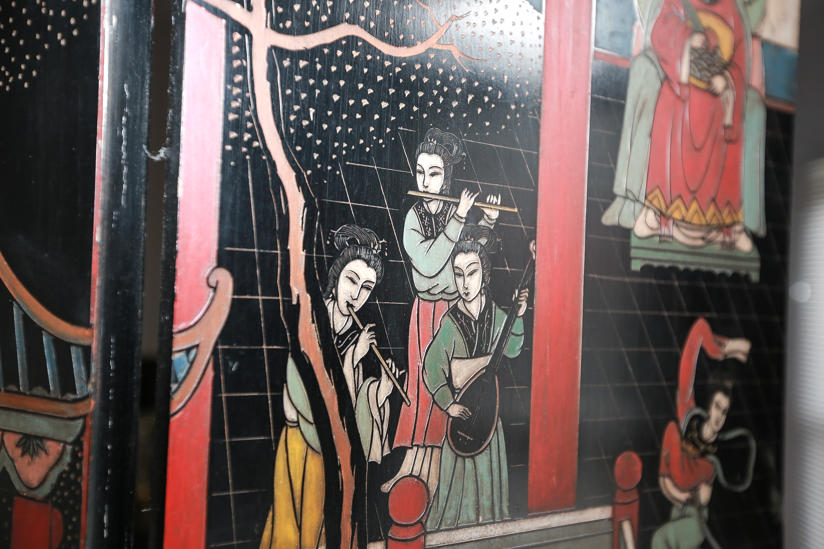 Chinese Coromandel Lacquer Wooden Screens