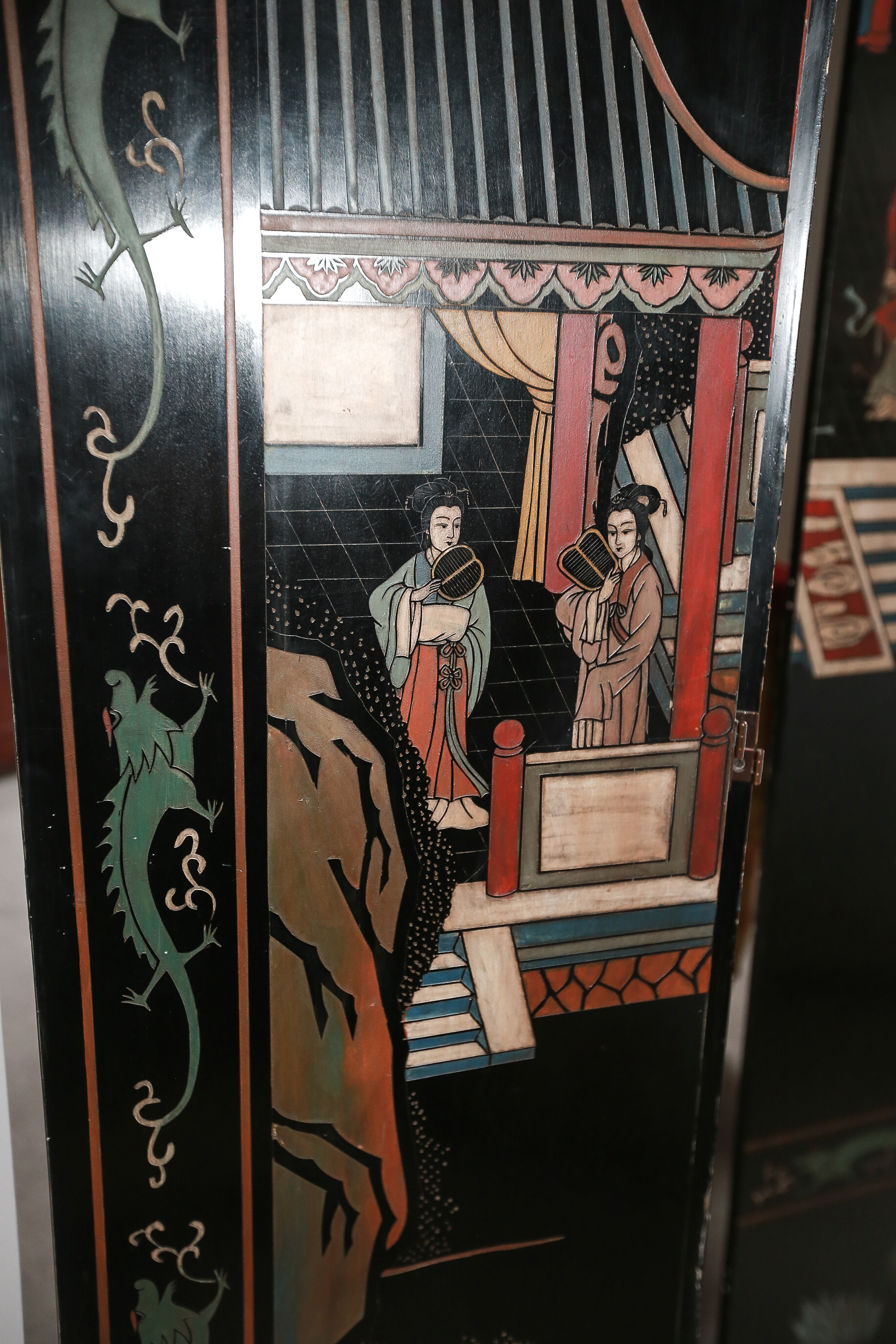 Chinese Coromandel Lacquer Wooden Screens