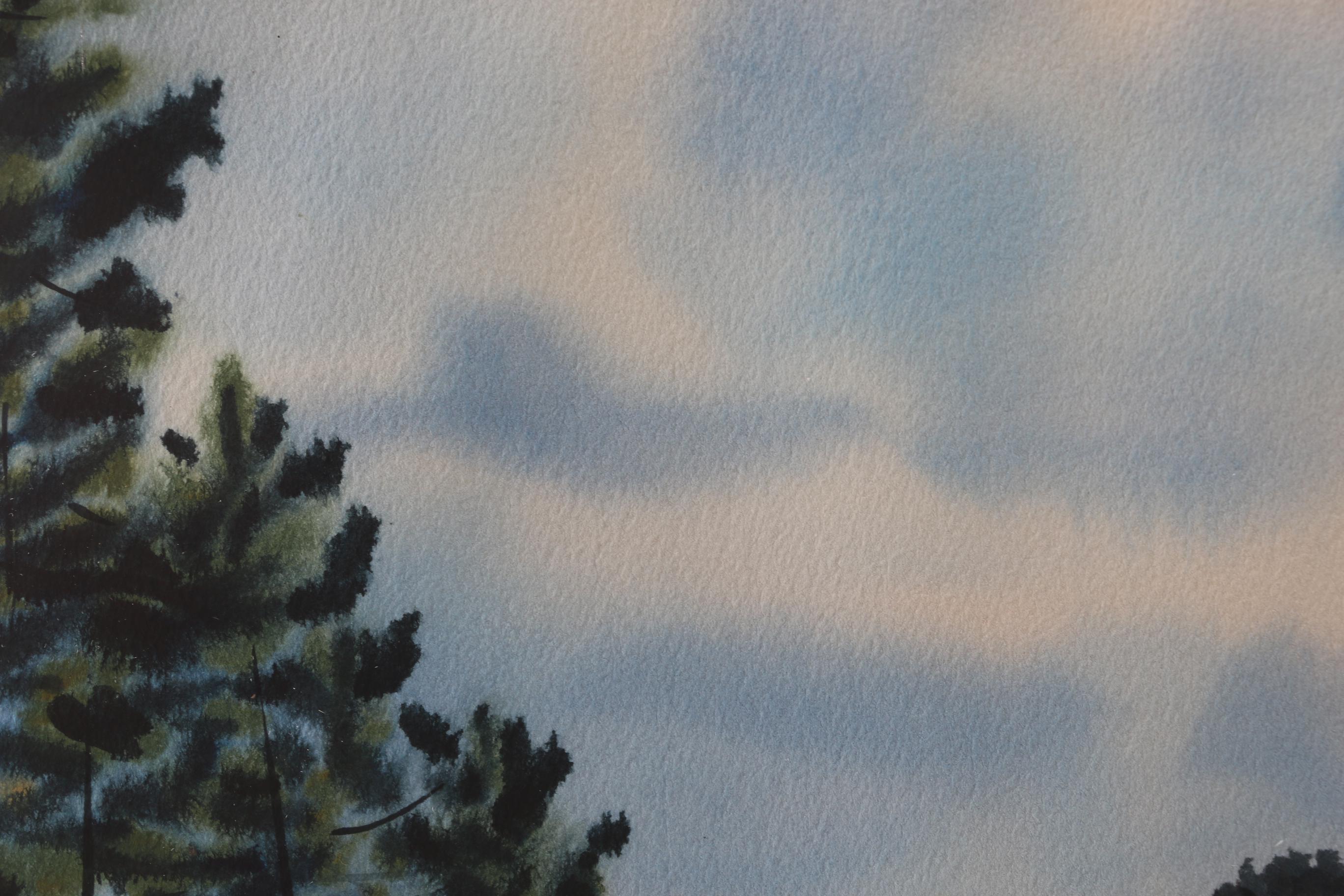 Phil Miller Watercolor Painting of a Dog on the Beach