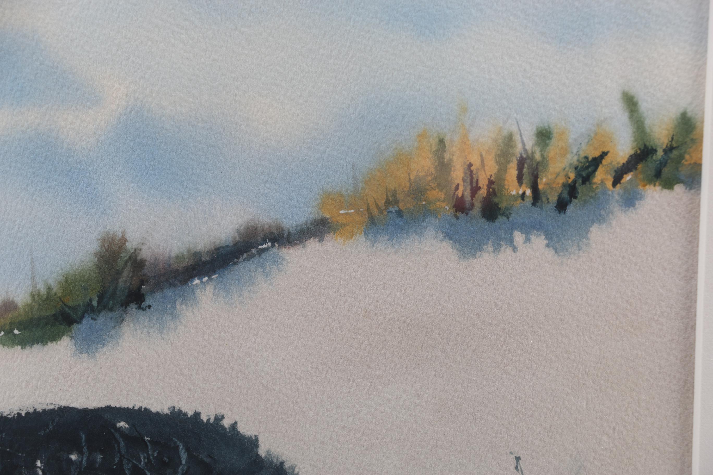 Phil Miller Watercolor Painting of a Dog on the Beach