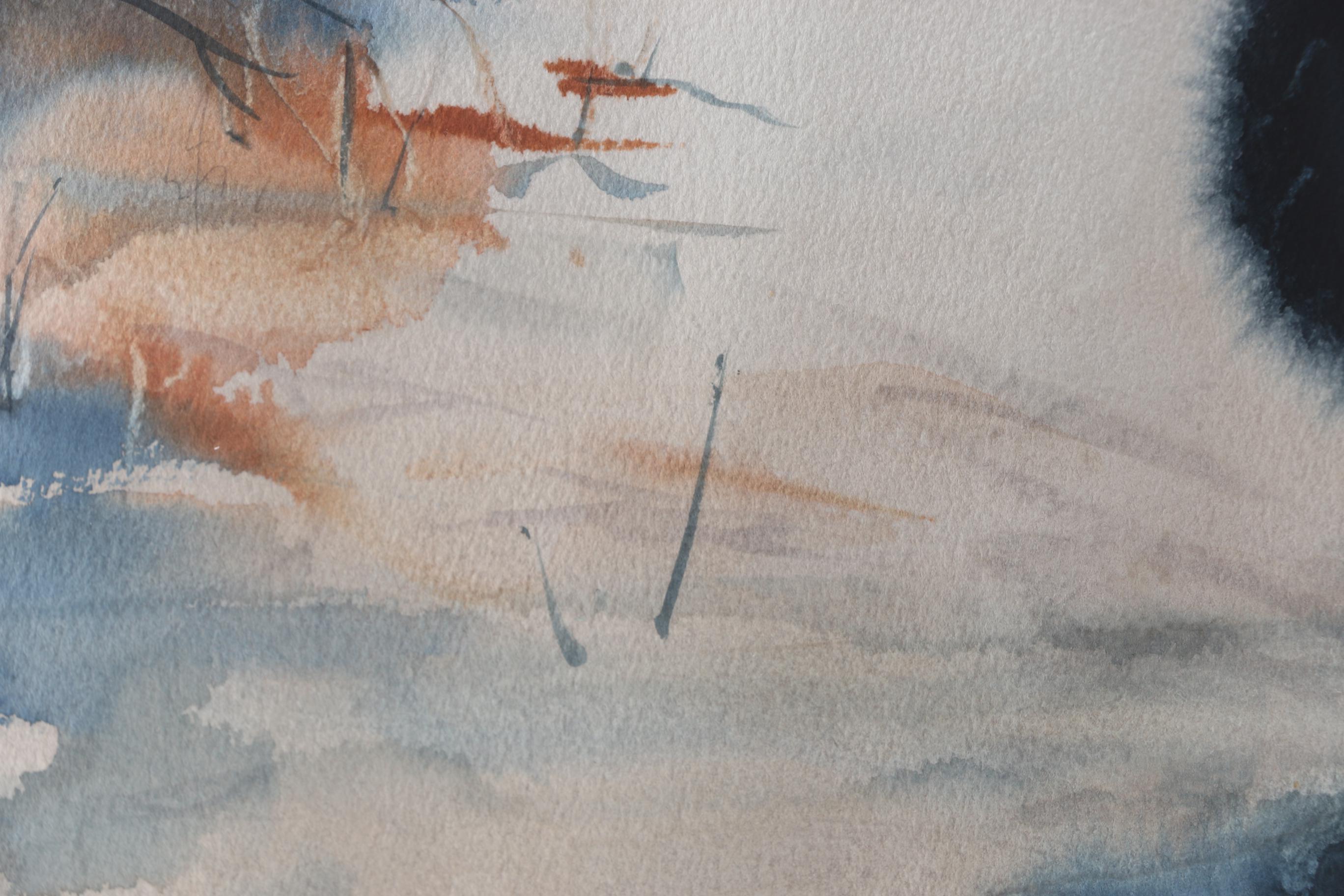 Phil Miller Watercolor Painting of a Dog on the Beach