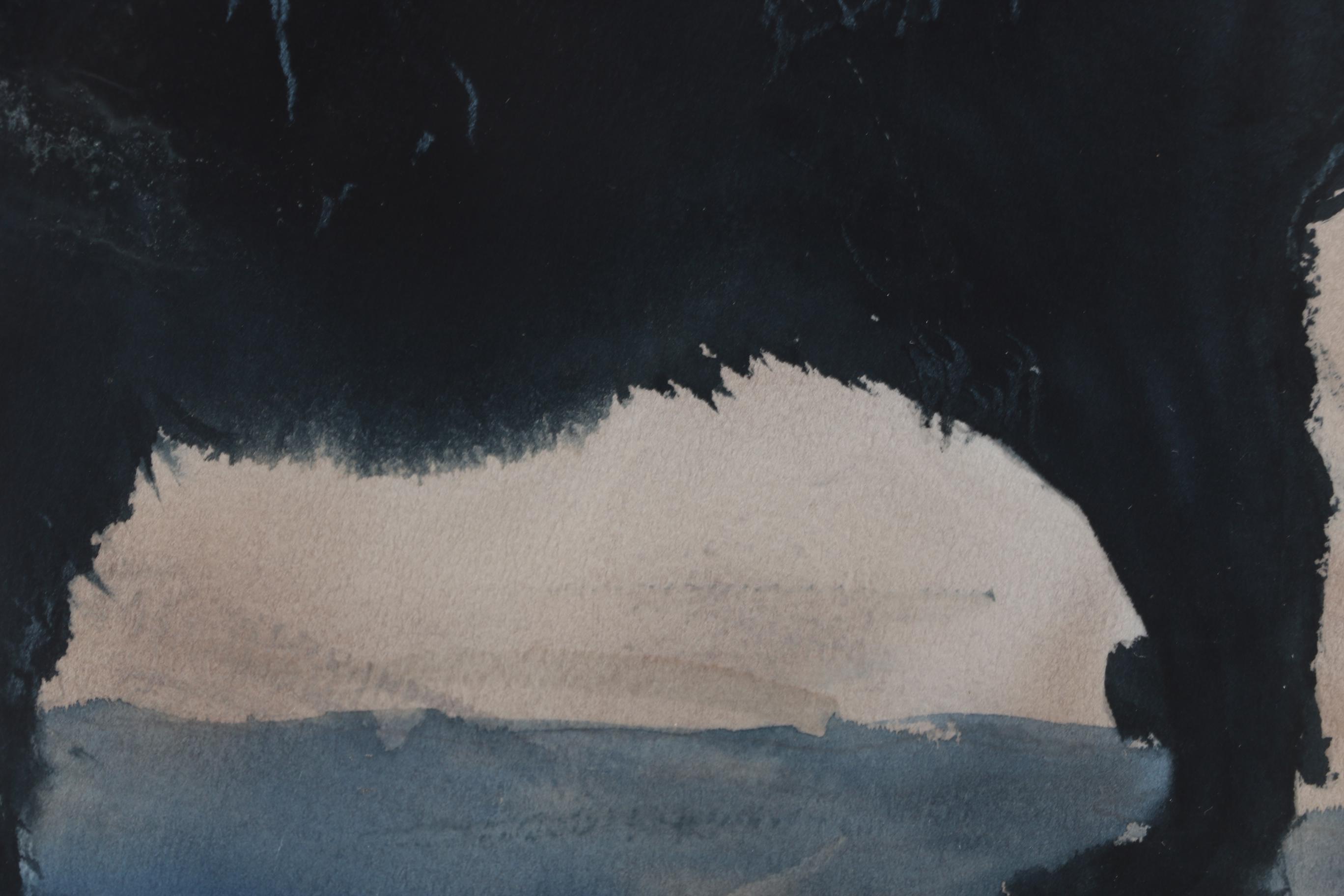 Phil Miller Watercolor Painting of a Dog on the Beach