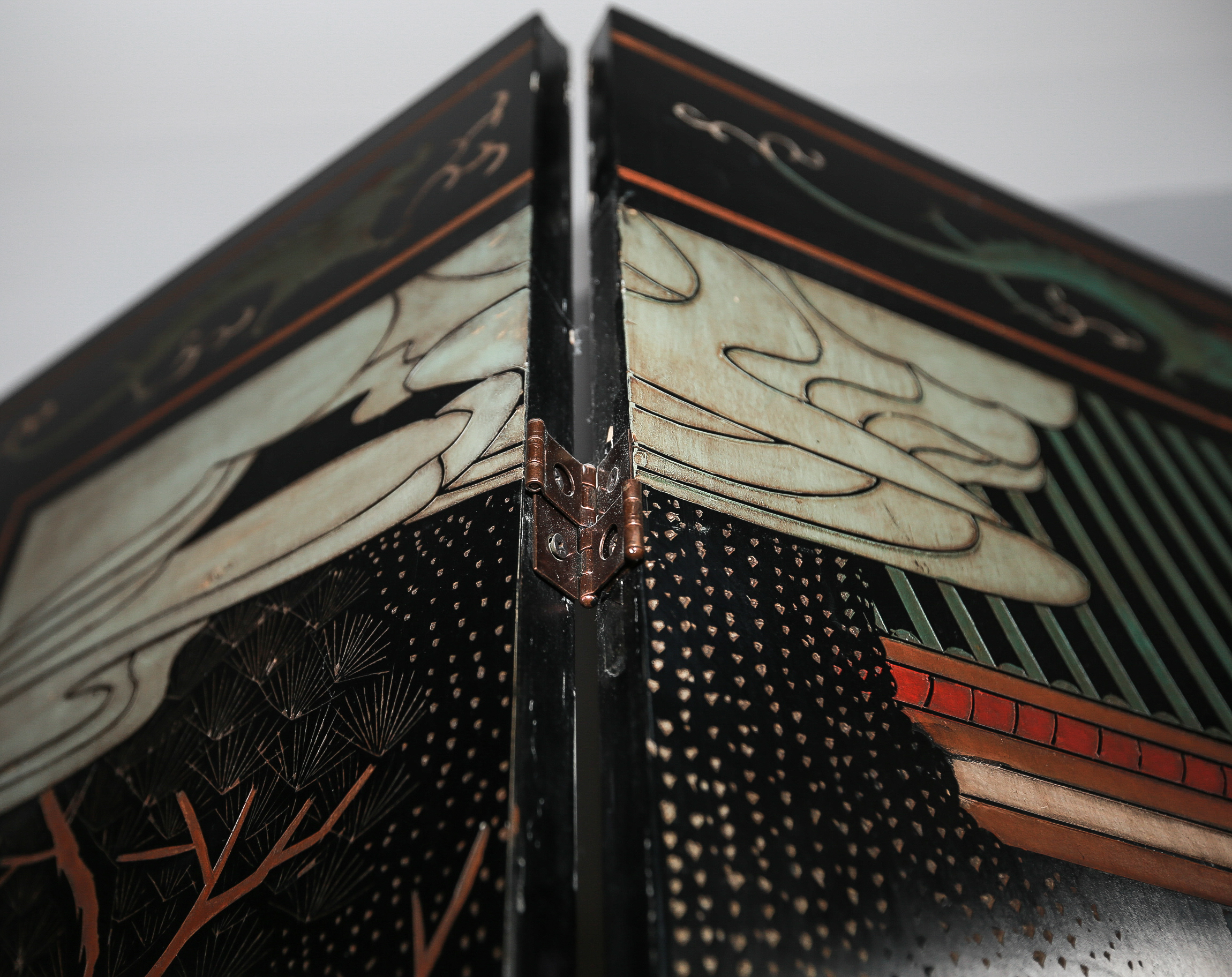 Chinese Coromandel Lacquer Wooden Screens