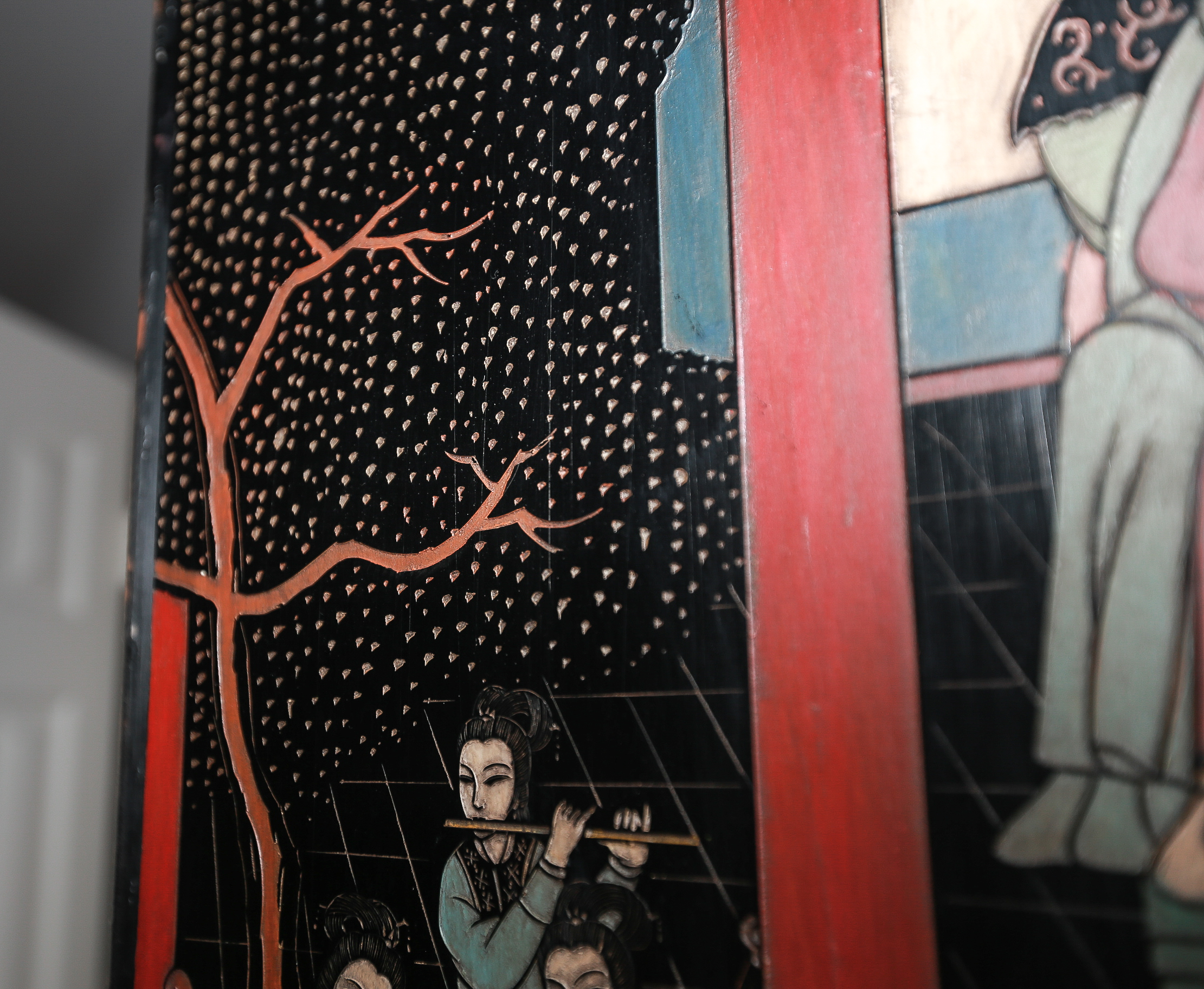 Chinese Coromandel Lacquer Wooden Screens