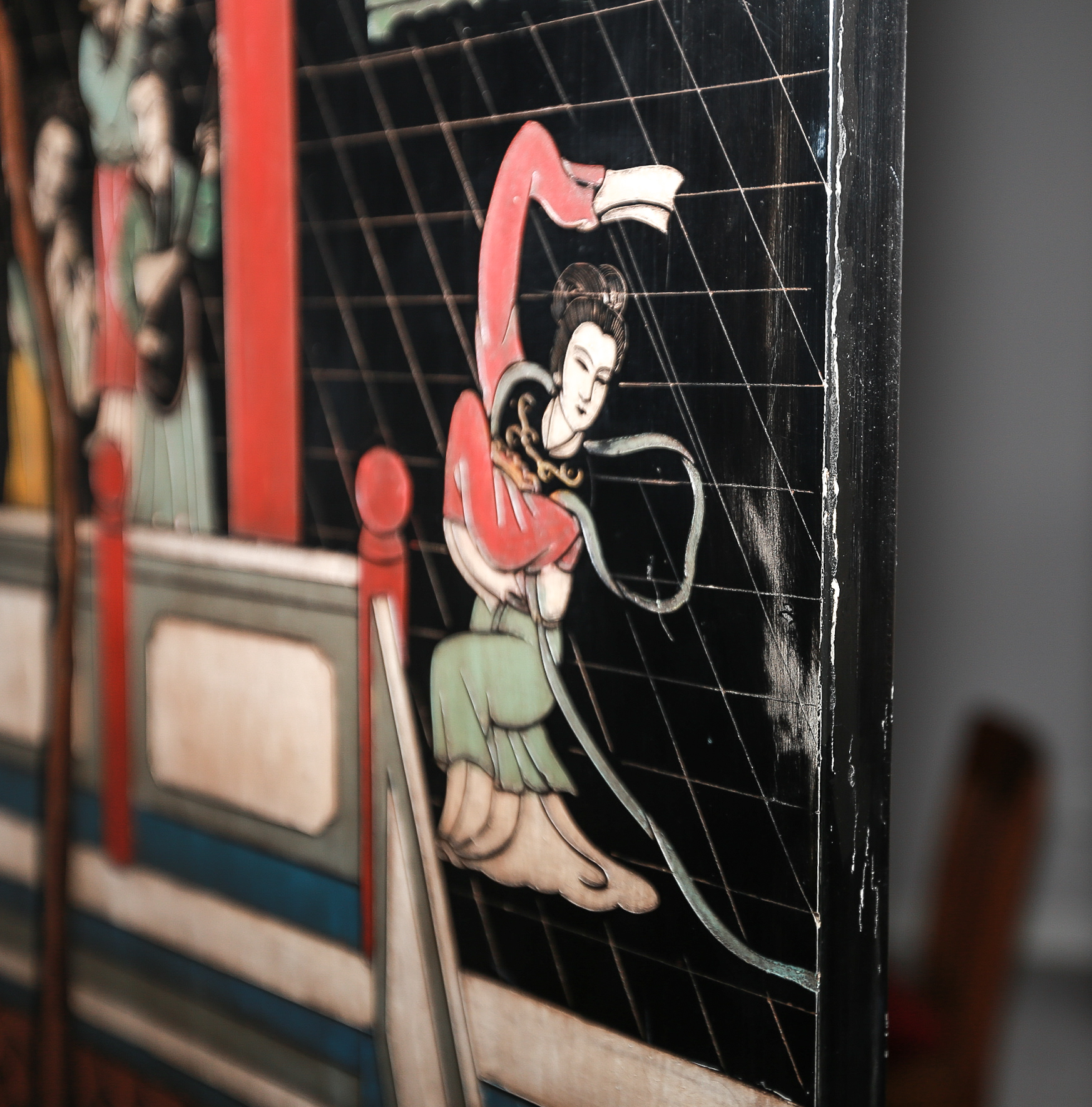 Chinese Coromandel Lacquer Wooden Screens