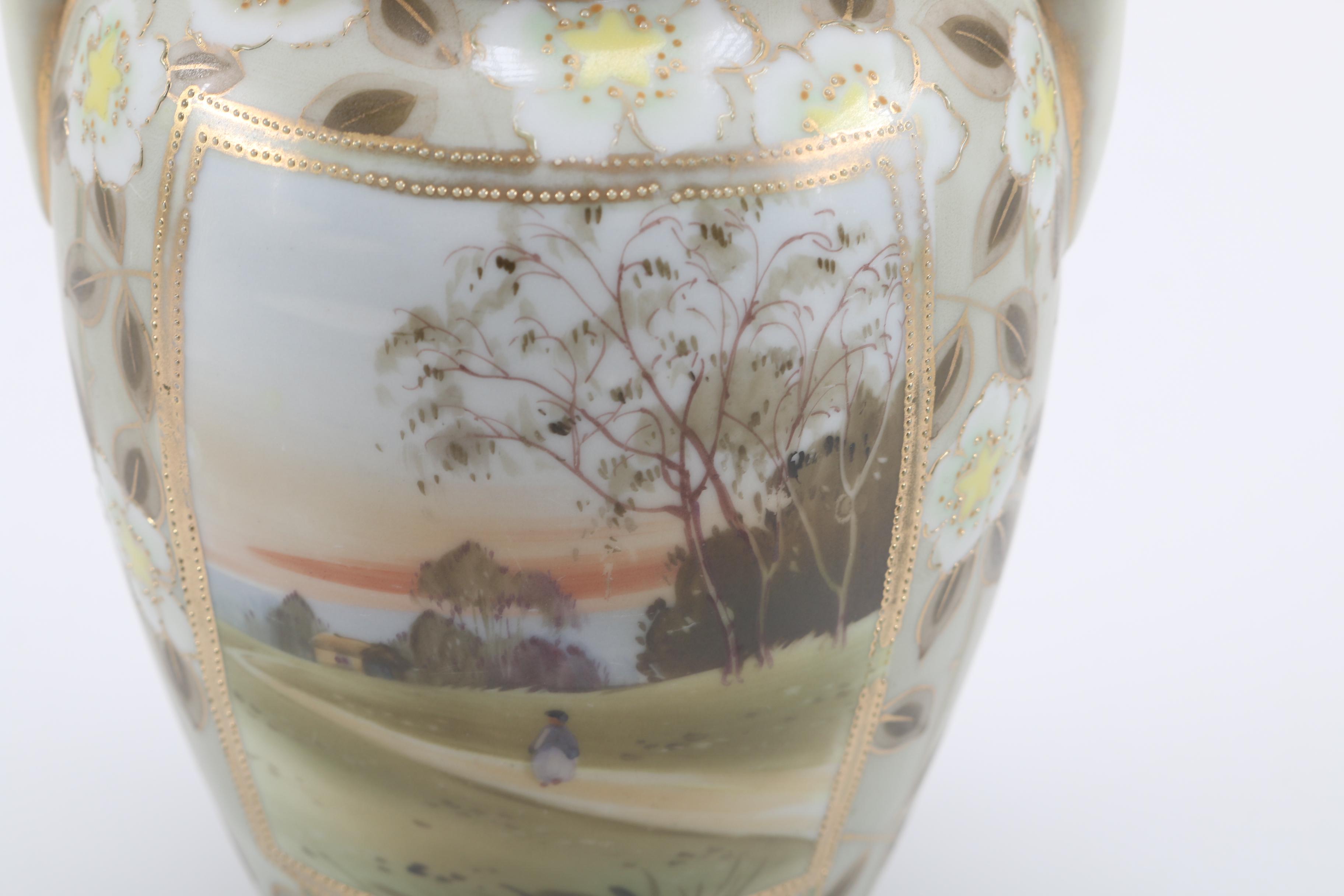 Hand-Painted Nippon Porcelain Vase