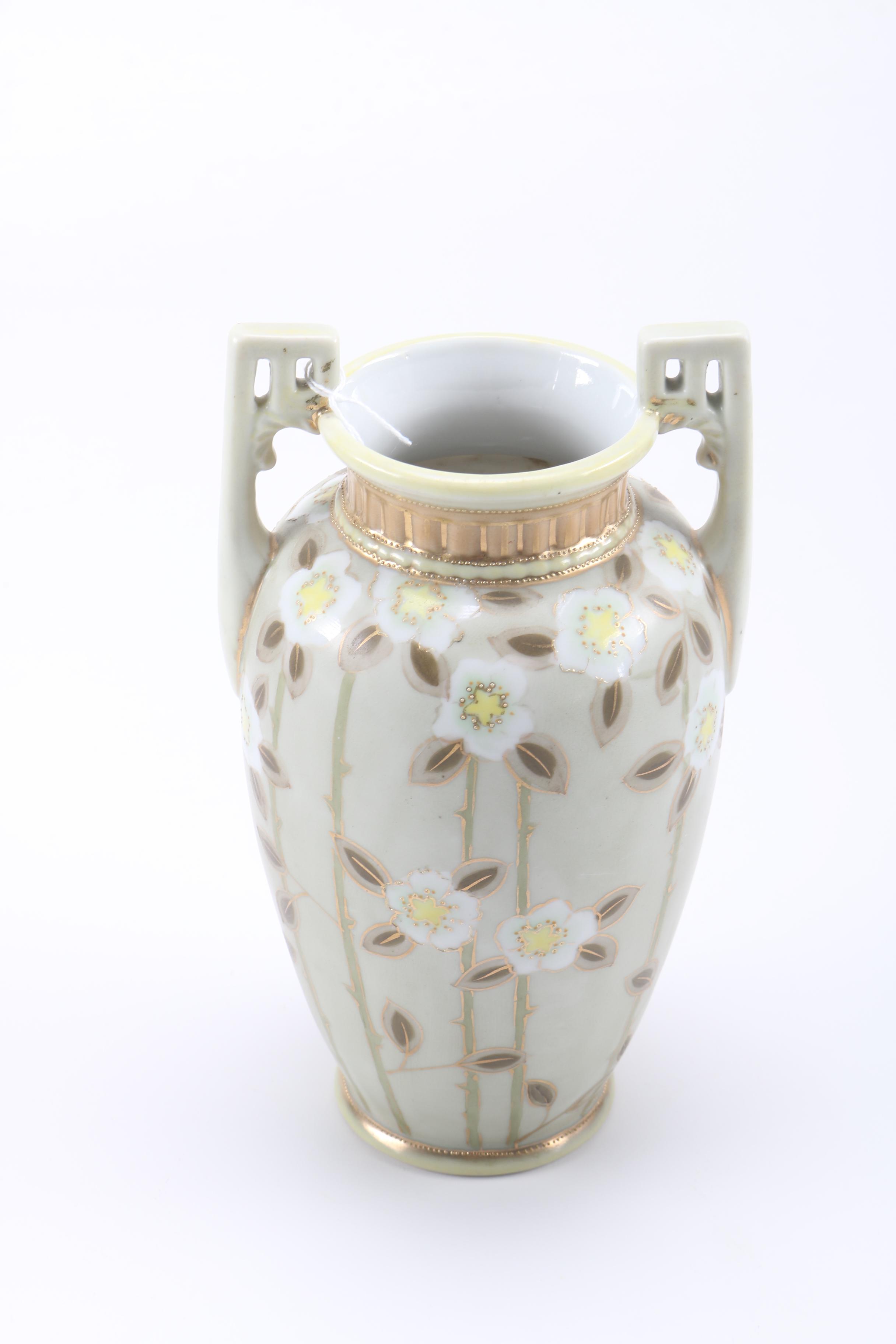 Hand-Painted Nippon Porcelain Vase