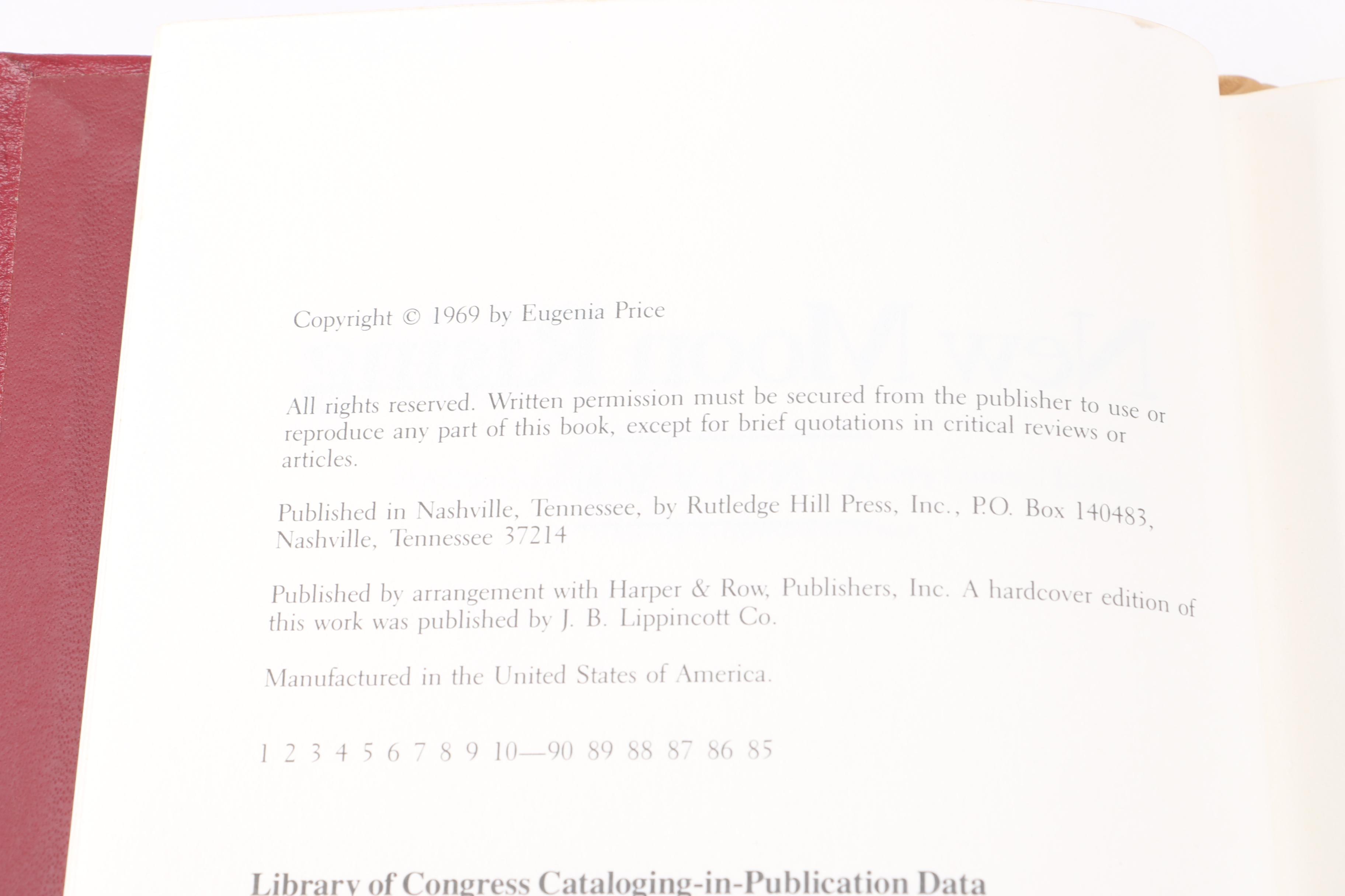 1985 Eugenia Price Signed "New Moon Rising"