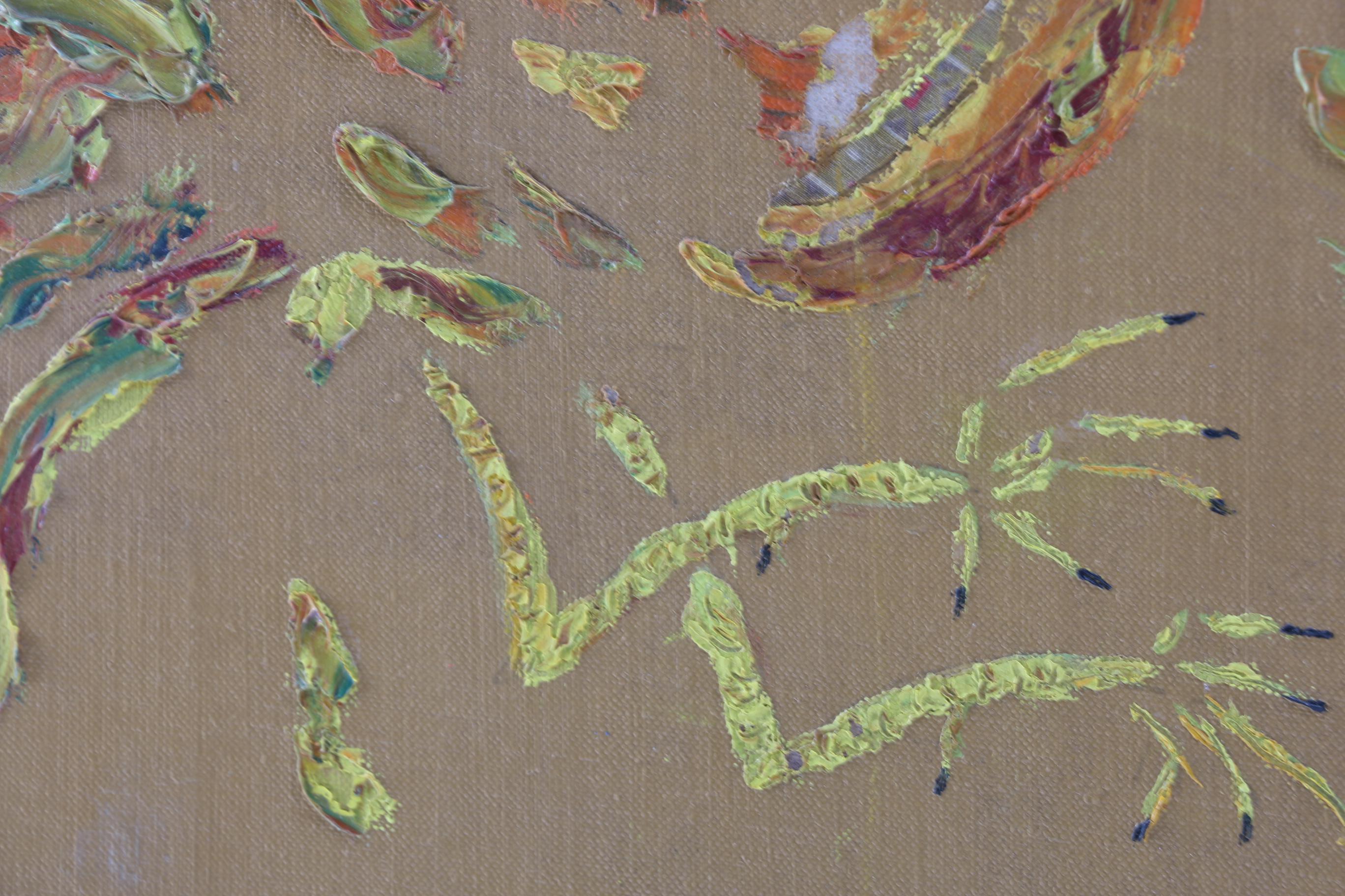 M Pennington Oil and Collage Painting "Triangle"