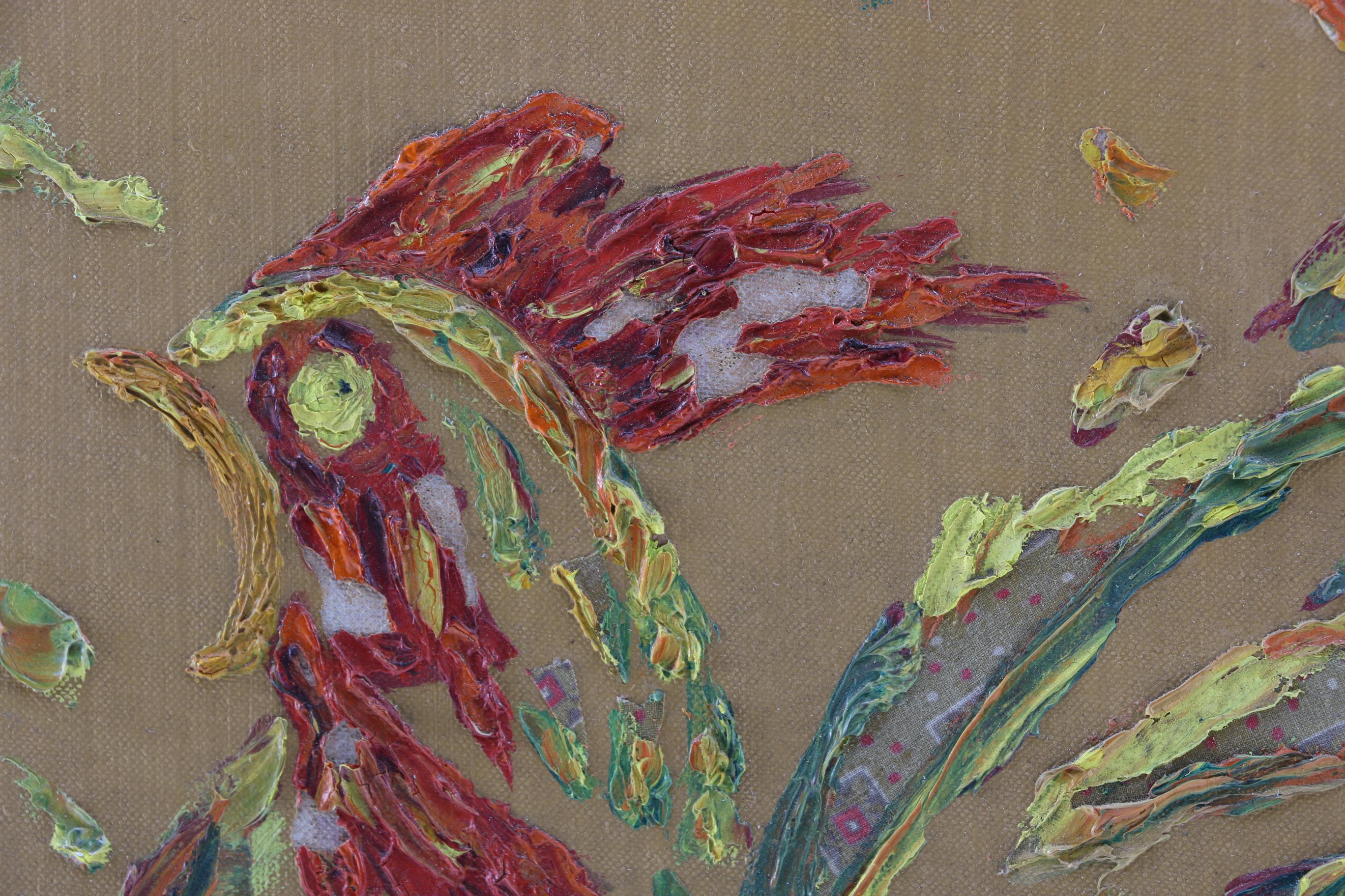 M Pennington Oil and Collage Painting "Triangle"