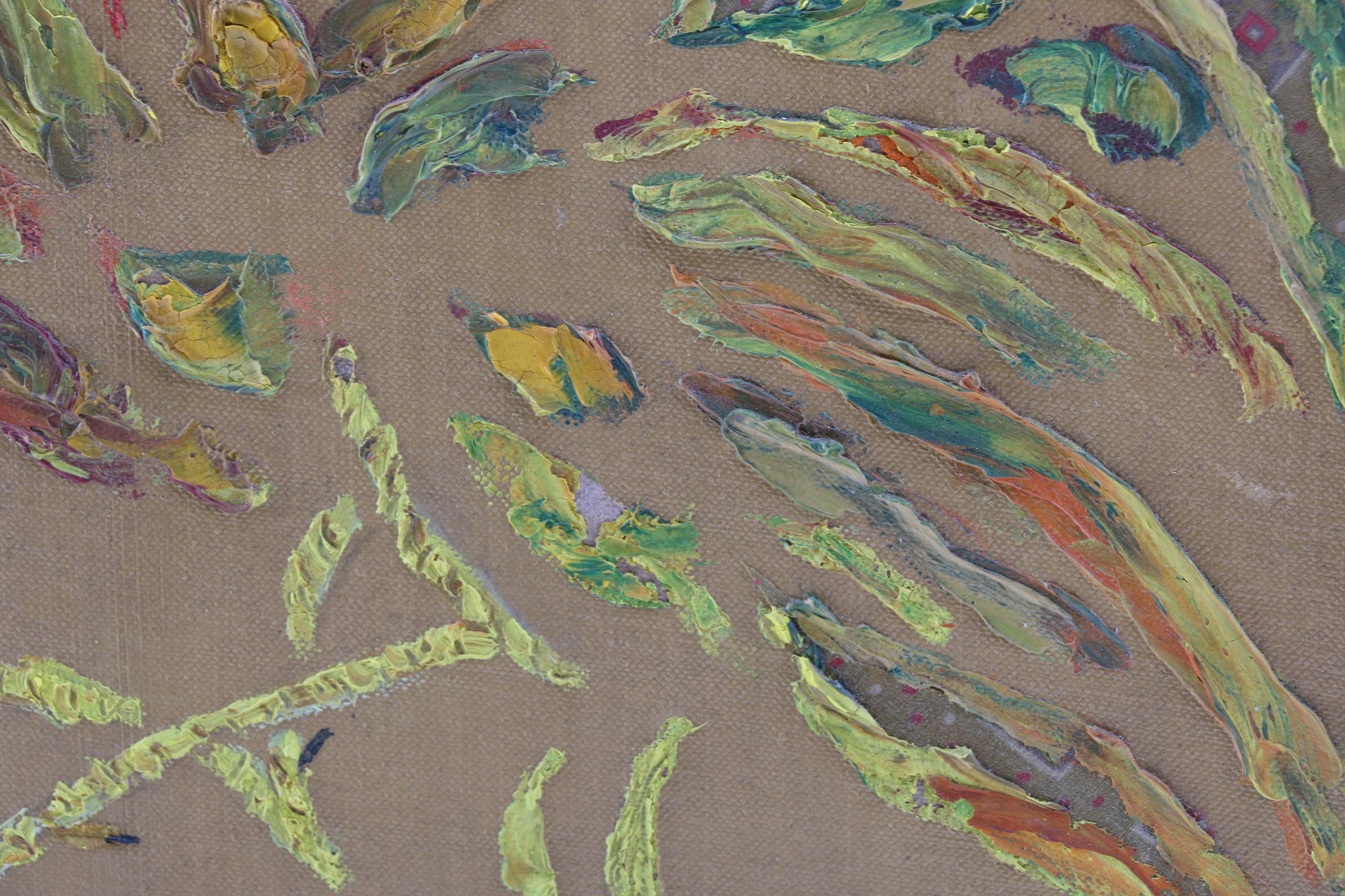 M Pennington Oil and Collage Painting "Triangle"