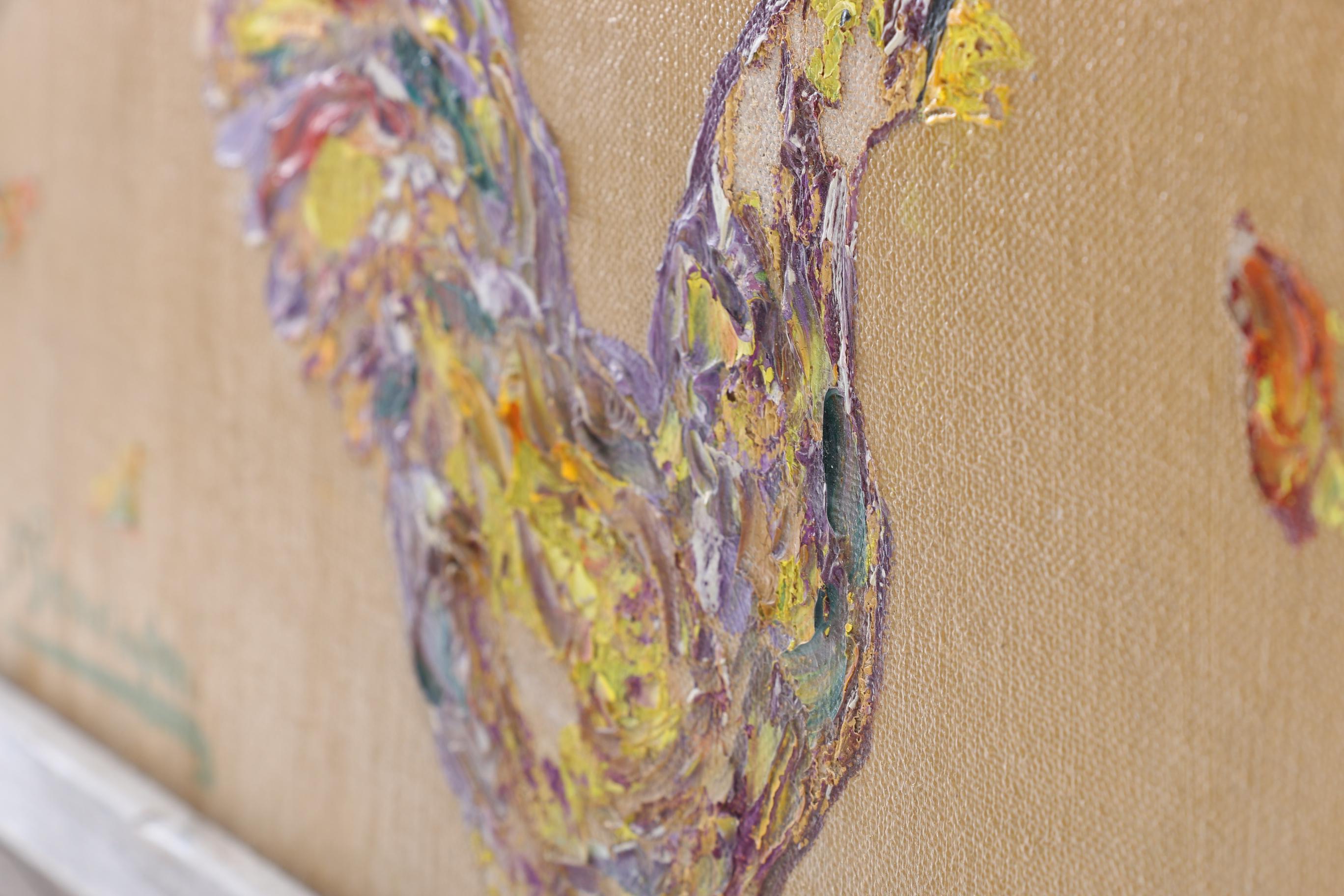 M Pennington Oil and Collage Painting "Triangle"