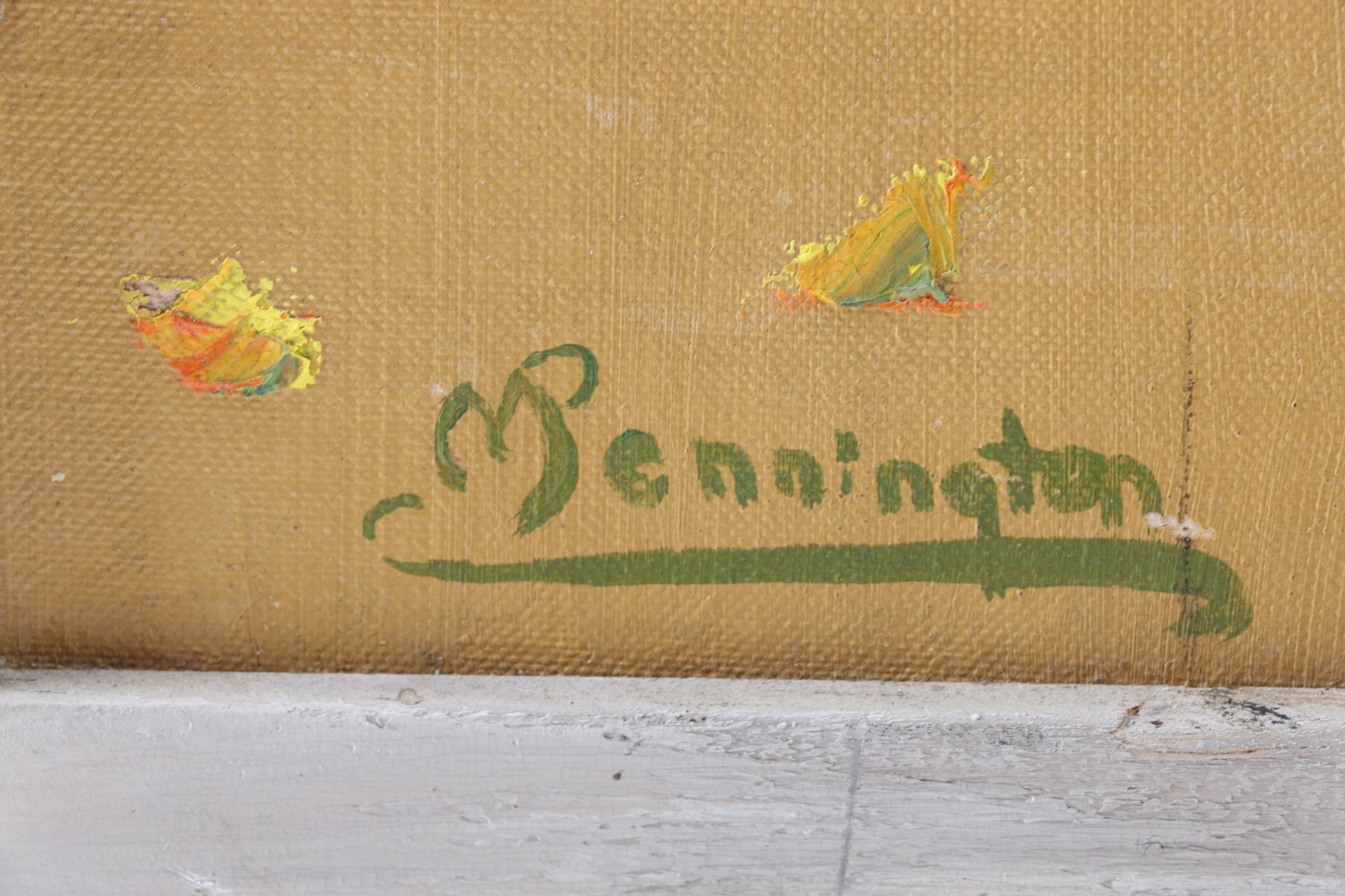 M Pennington Oil and Collage Painting "Triangle"