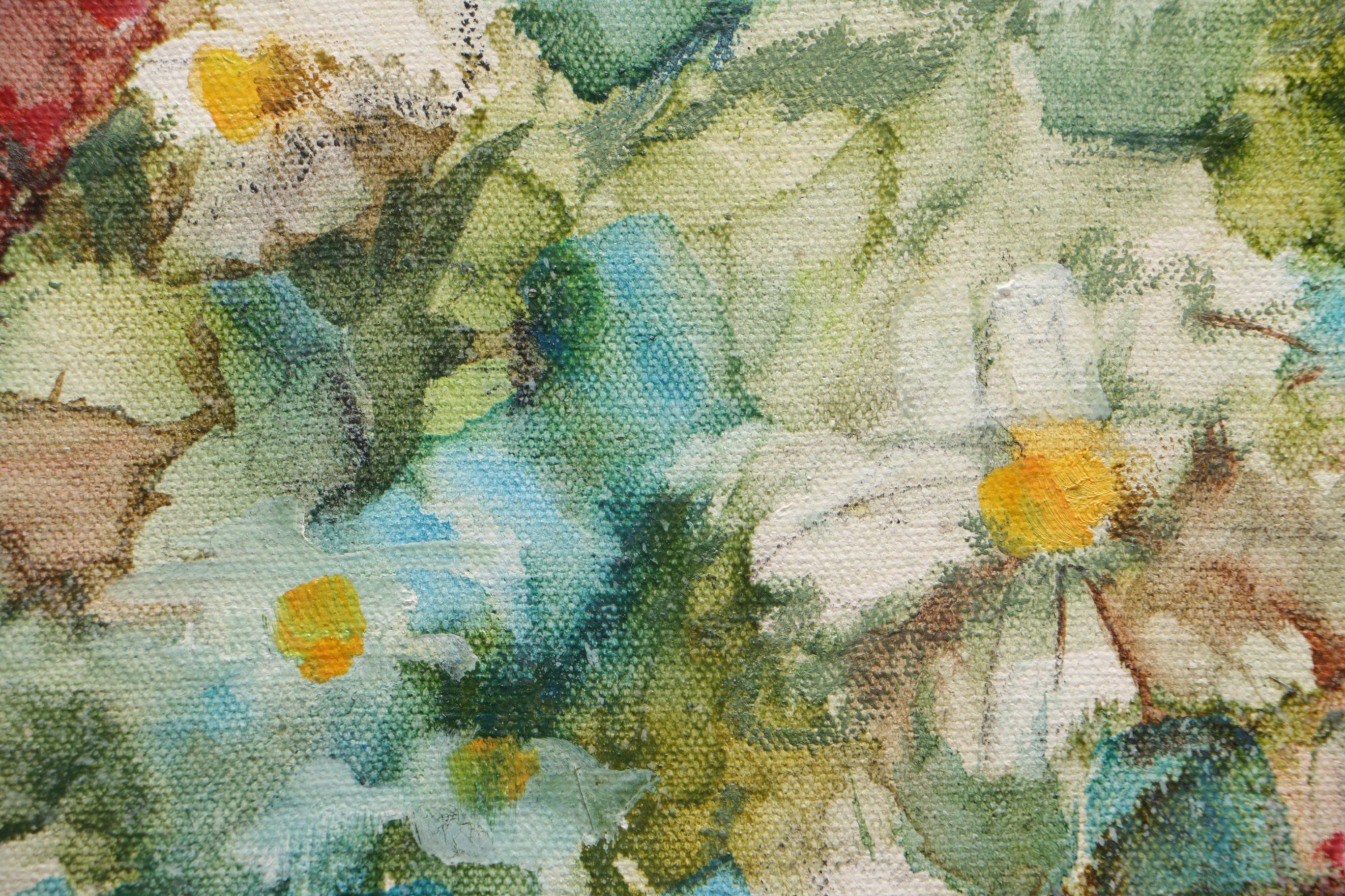 Engelen Floral Themed Oil on Canvas Painting